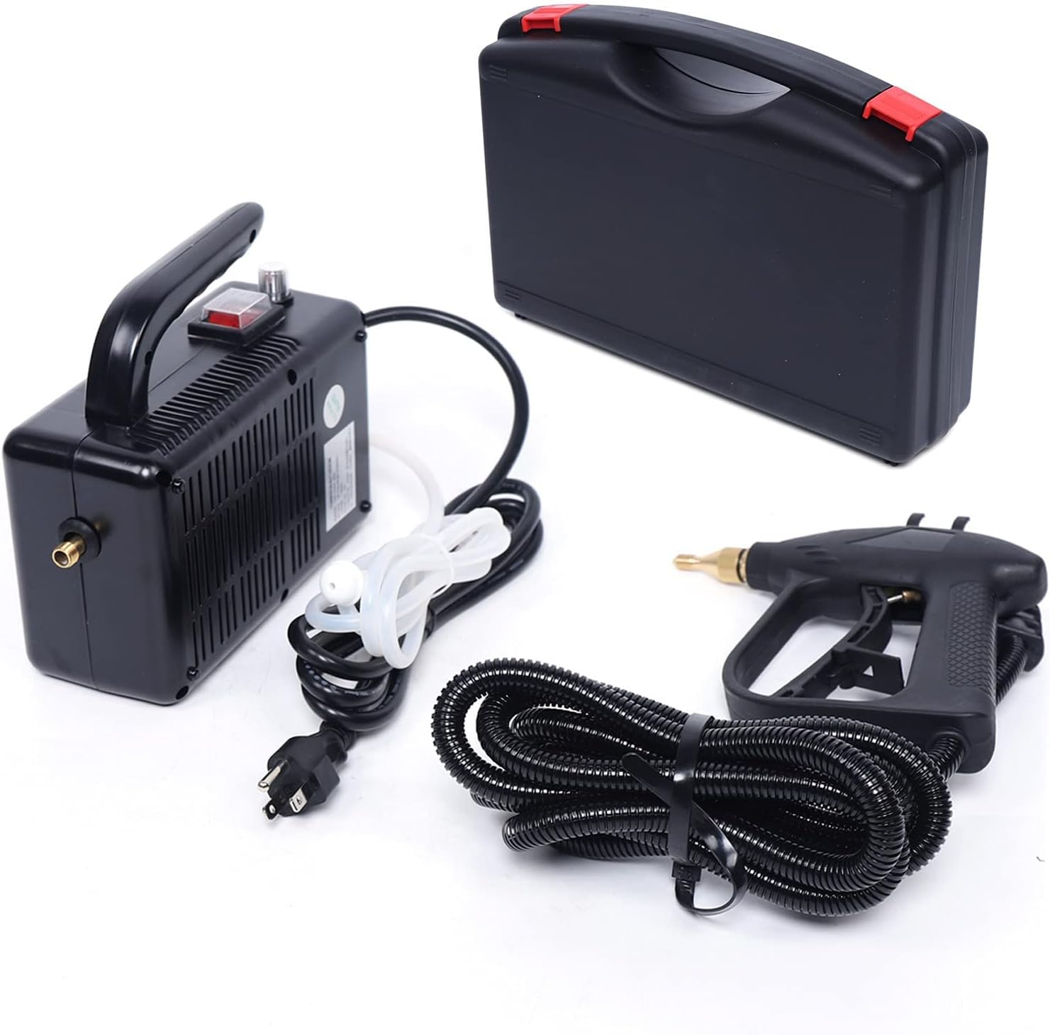 High Temperature Portable Steam Cleaner for Furniture Car Household，Multifunction Handheld Steam Cleaner for Kitchen Toilet Car Seat,Black-220v