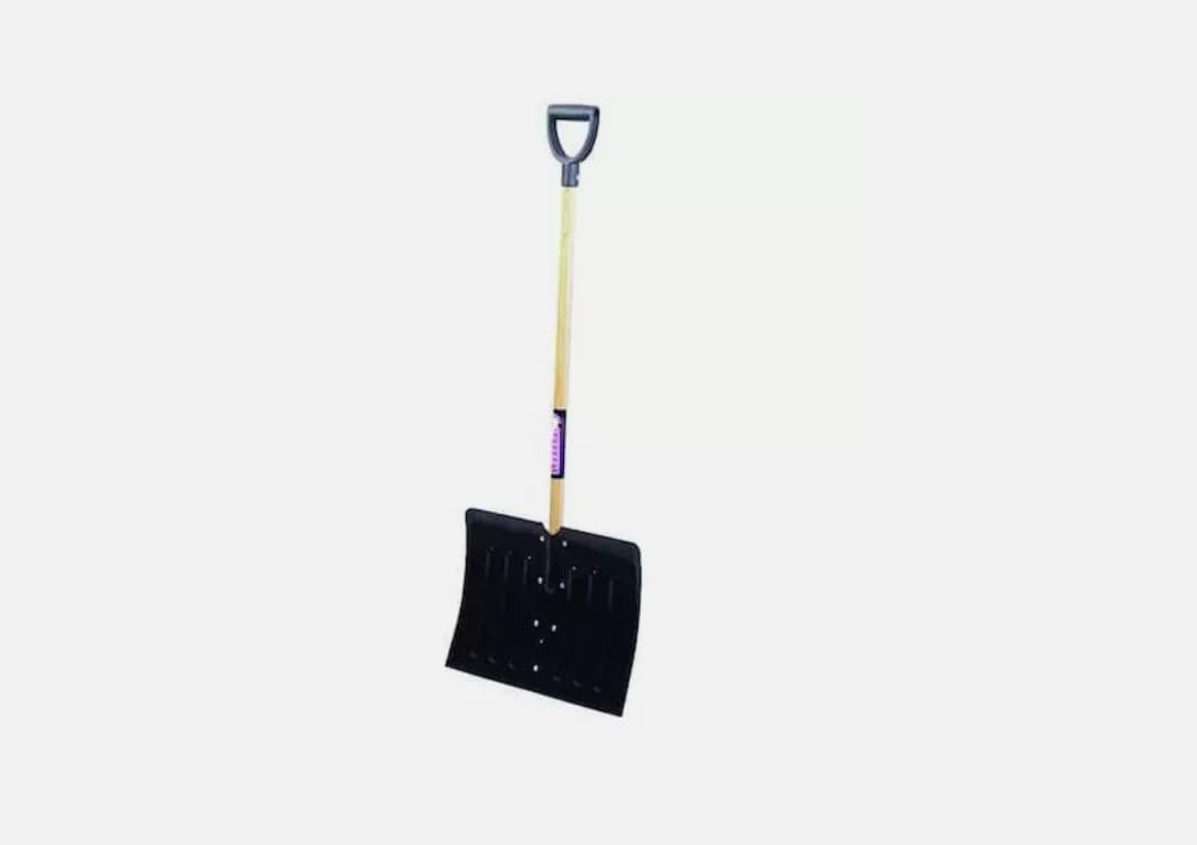 6Yu43 Snow Shovel, 37 in Wood D-Grip Handle, Steel Blade Material, 18,Replacement for Westward OEM