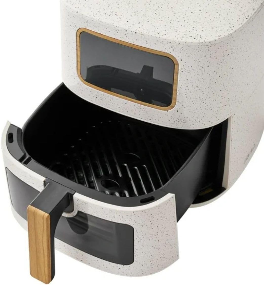 Pioneer Woman 5.8 Qt Digital Air Fryer, Touchscreen with Window, Nonstick Basket, 1500W, 6 Smart Cooking Functions, Energy Efficient (Linen Speckle)