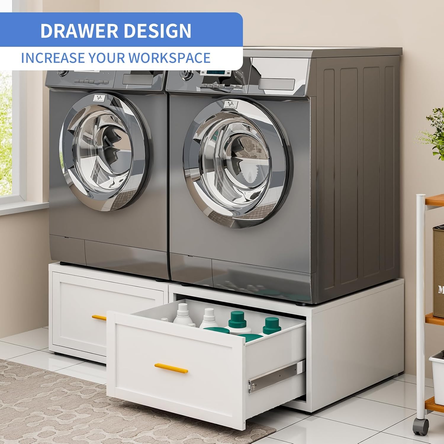 2 Pack Metal Washer and Dryer Pedestals, 28