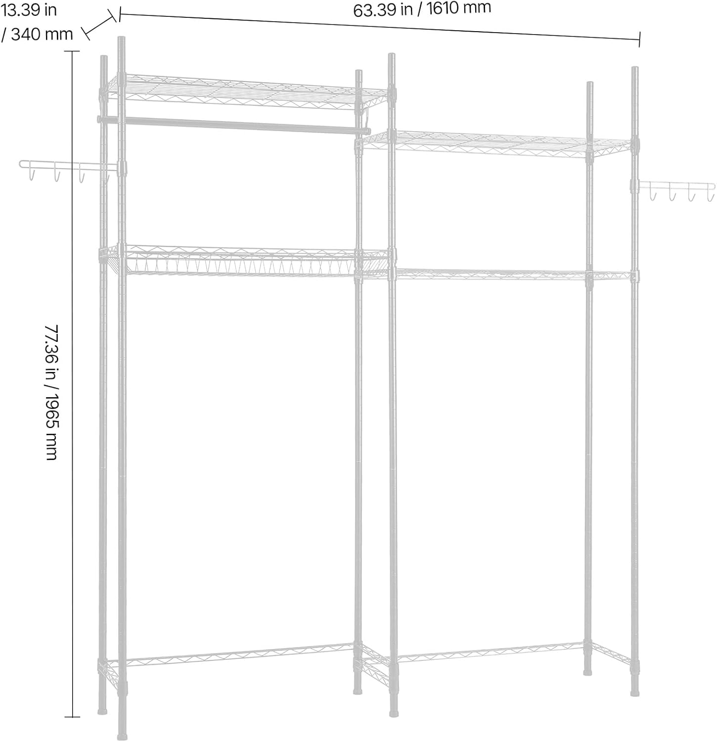 Happybuy Over Washer and Dryer Storage Shelves, 4-Tier Laundry Room Drying Rack with Hanger Rod and Hooks, Adjustable Washer Shelves Space Saver for Laundry Room Organization, White