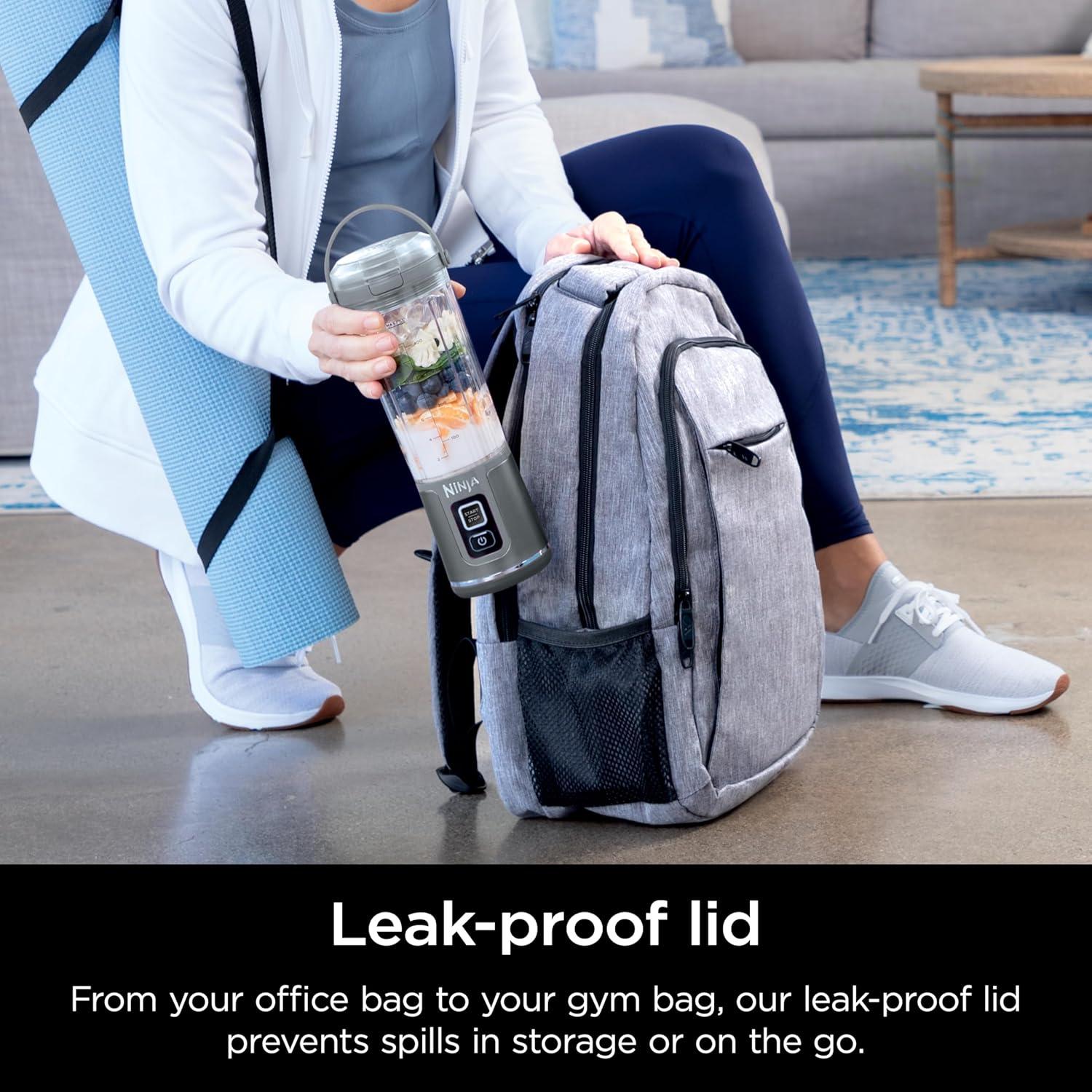 Ninja Blast Portable Blender & Accessories, Cordless, 18oz. Vessel, Personal Blender for Shakes & Smoothies, Leakproof Lid & Sip Spout, USB-C Cord, Dishwasher Safe Parts, BPA Free, Grey, CL155AGY