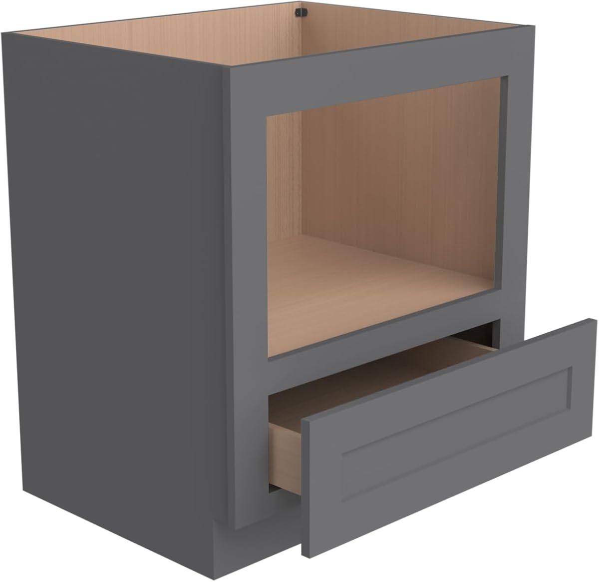 Microwave Base Cabinet – Solid Wood Shaker Style Kitchen Storage Base Unit with Drawer & Soft-Close Doors, RTA Pantry Cupboard for Dining Room, Coffee Bar 30