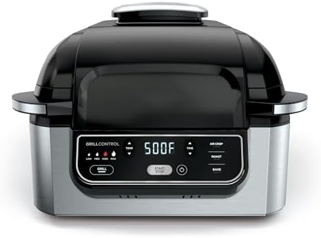 Ninja Foodi 4-in-1 Indoor Grill - 4 Qt Air Fryer with 500°F Cyclonic Grilling, Roast & Bake Functions