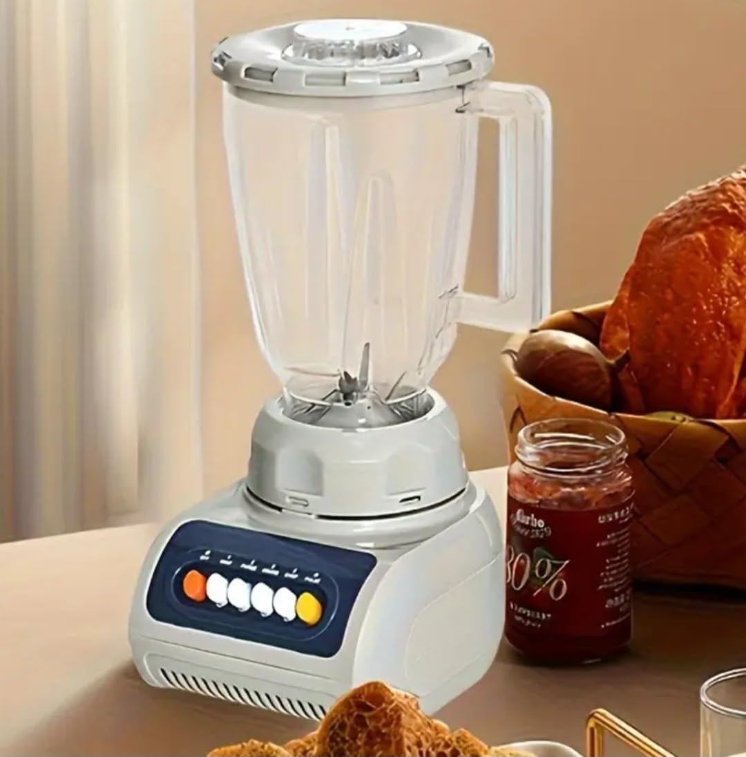 Multifunctional Blender with Clear Plastic Jar, White Base