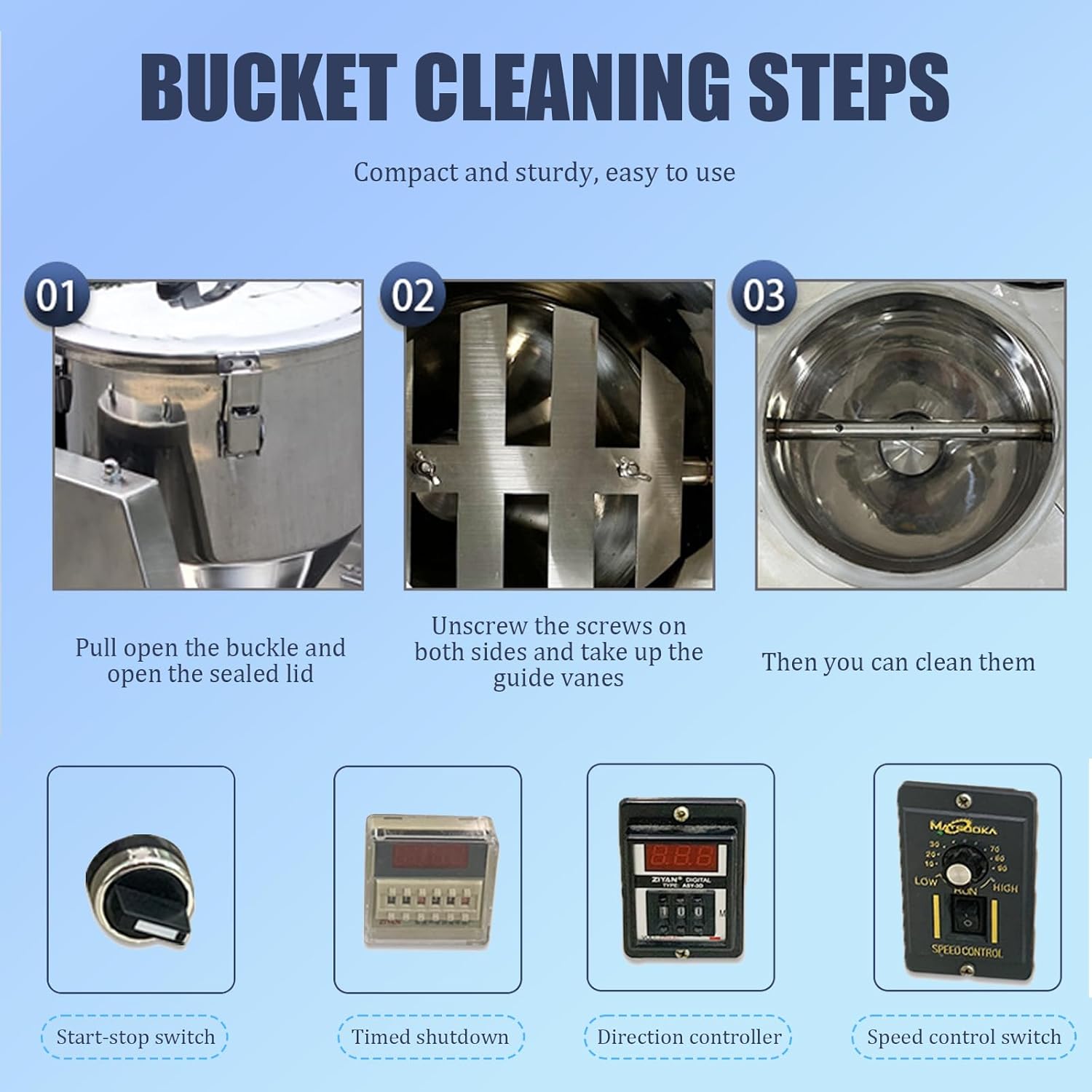 304 Stainless Steel Dry Powder Granule Mixer - Electric Laboratory Mixer For Feed Pellets, Fertilizers - Small Drum Blender With Particle Mixing Function, Speed Adjustable 10L