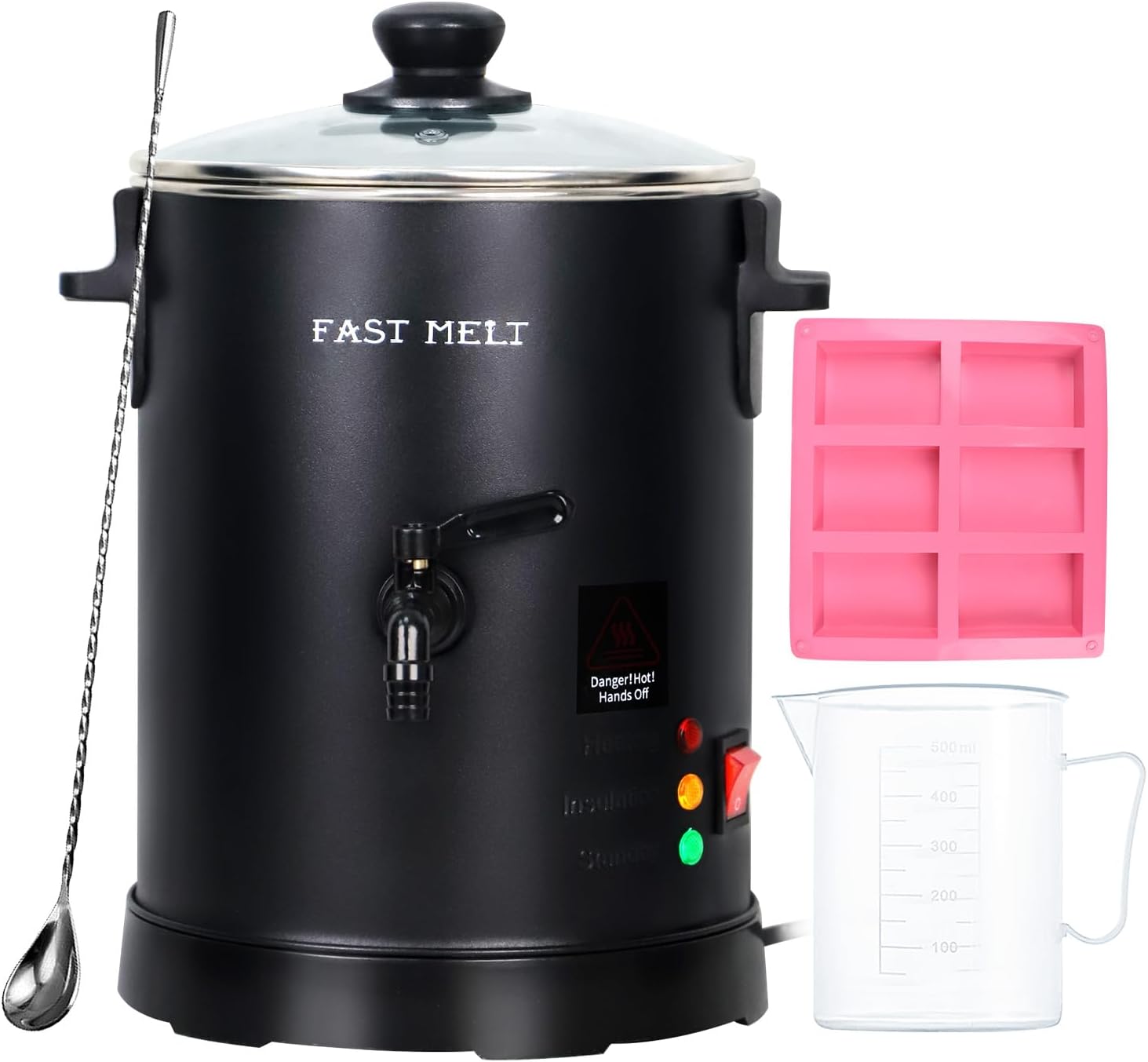 FAST MELT 6Lbs Soap Base Melter - Soap Making Kit with Constant Temperature Control Melter, Quick Pour Spout, Ideal for Homemade Soap Business Fast Loading Easy Clean