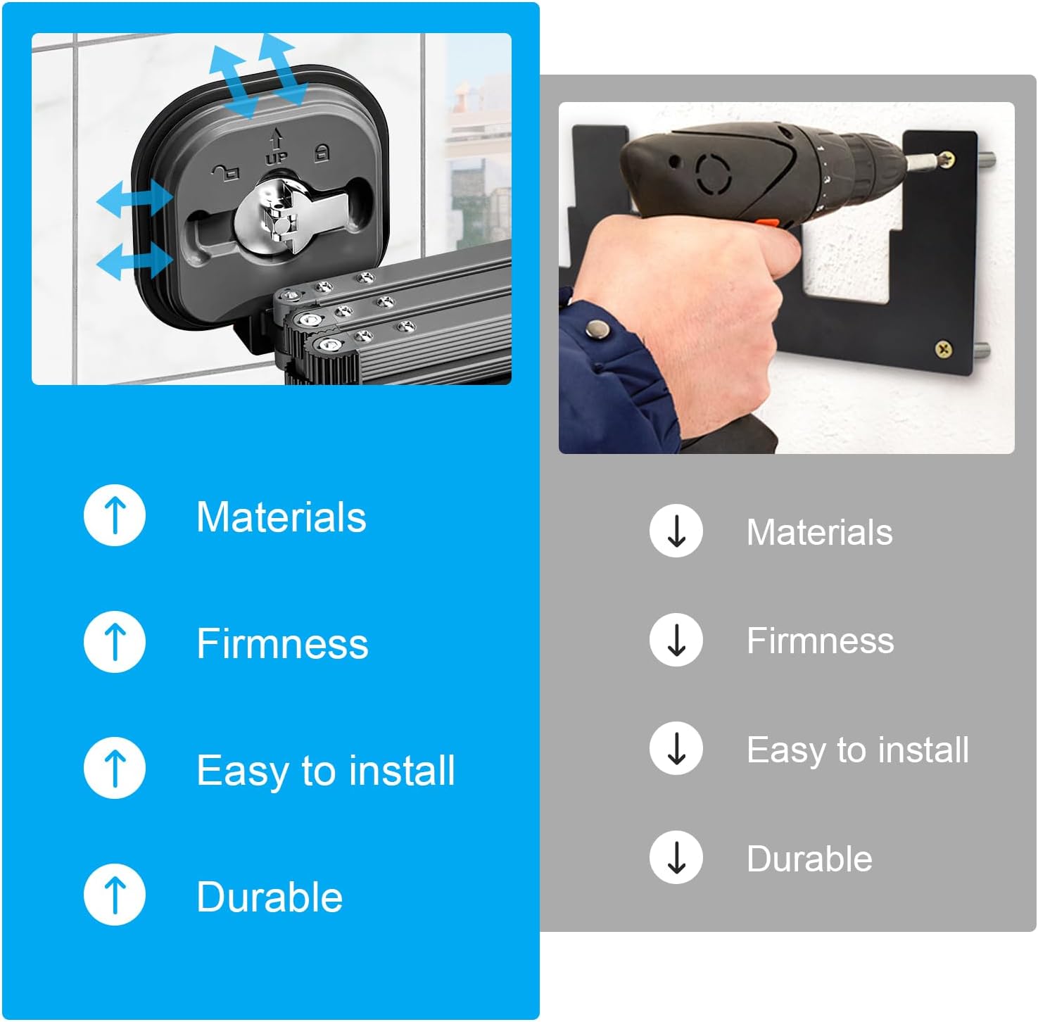 Wall Mounted Clothes Drying Rack with Suction Cup,Folding Laundry Hanger Dryer Rack, Space Saver 360° Retractable Collapsible Drying Racks for Laundry,Balcony, Mudroom, Bedroom