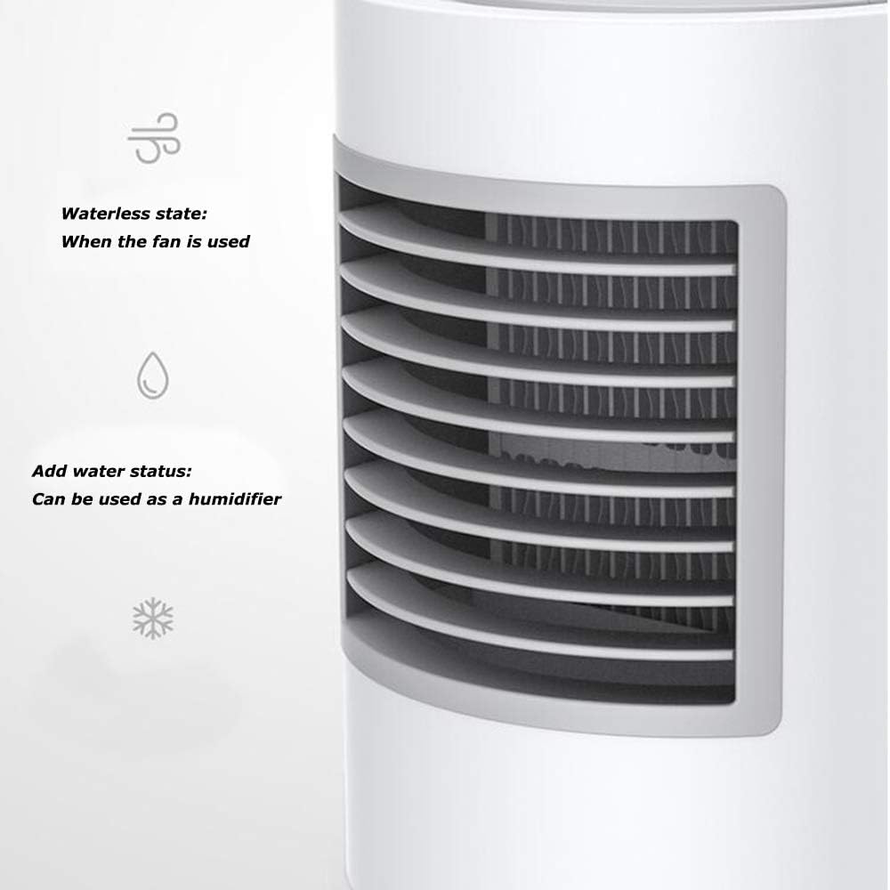 Cooling Fans USB Portable Air Conditioner Fan, 3 Speed Mini Personal Evaporative Air Cooler Small Desktop Cooling Fan with, Super Quiet Personal Table Fan Mini Evaporative Air Circulator Cooler