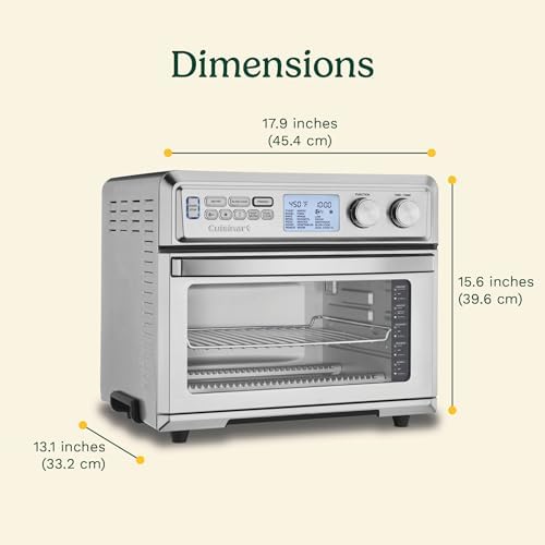 Cuisinart TOA-95C Digital AirFryer Toaster Oven, 0.95-cubic feet, Premium 1800-Watt Oven with Digital Display & Controls, XL Capacity, Intuitive Programming & Adjustable Temperature, Stainless Steel