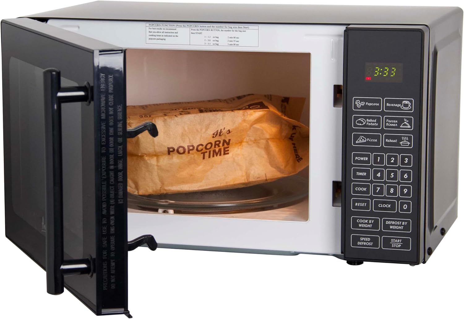 Avanti MT81K1BH Microwave Oven 700-Watts Compact with 6 Pre-Set Cooking Settings, Speed Defrost, Electronic Control Panel and Glass Turntable, 0.8 Cu.Ft., Black