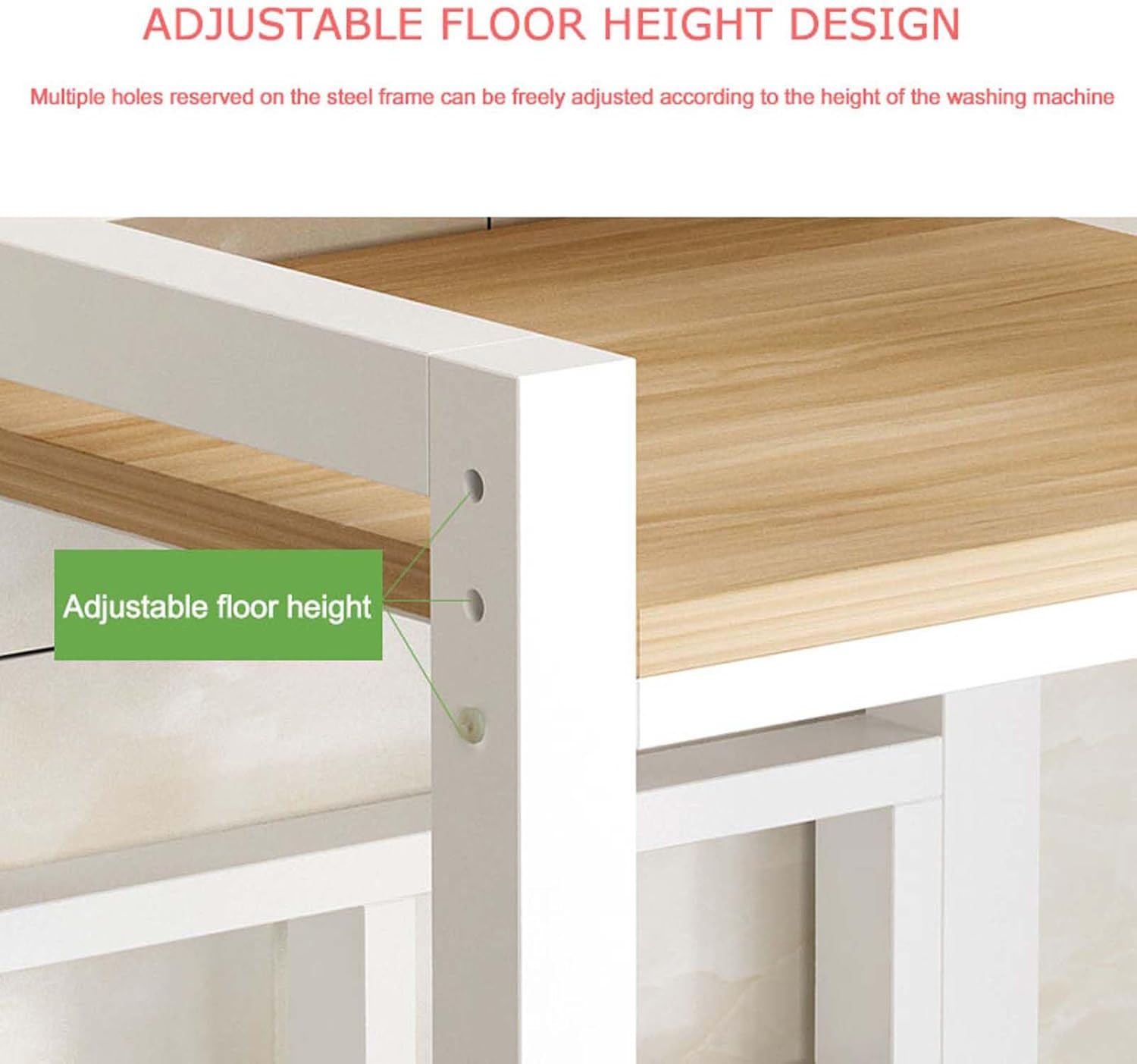 Washer Dryer Stand Stacking Kits Height Adjustable Tumble Dryer Stand Stacking Kits with 300KG Load Capacity Over Washer Storage Rack Unit for Bathroom Kitchen Balcony Laundry Room(Black+black)