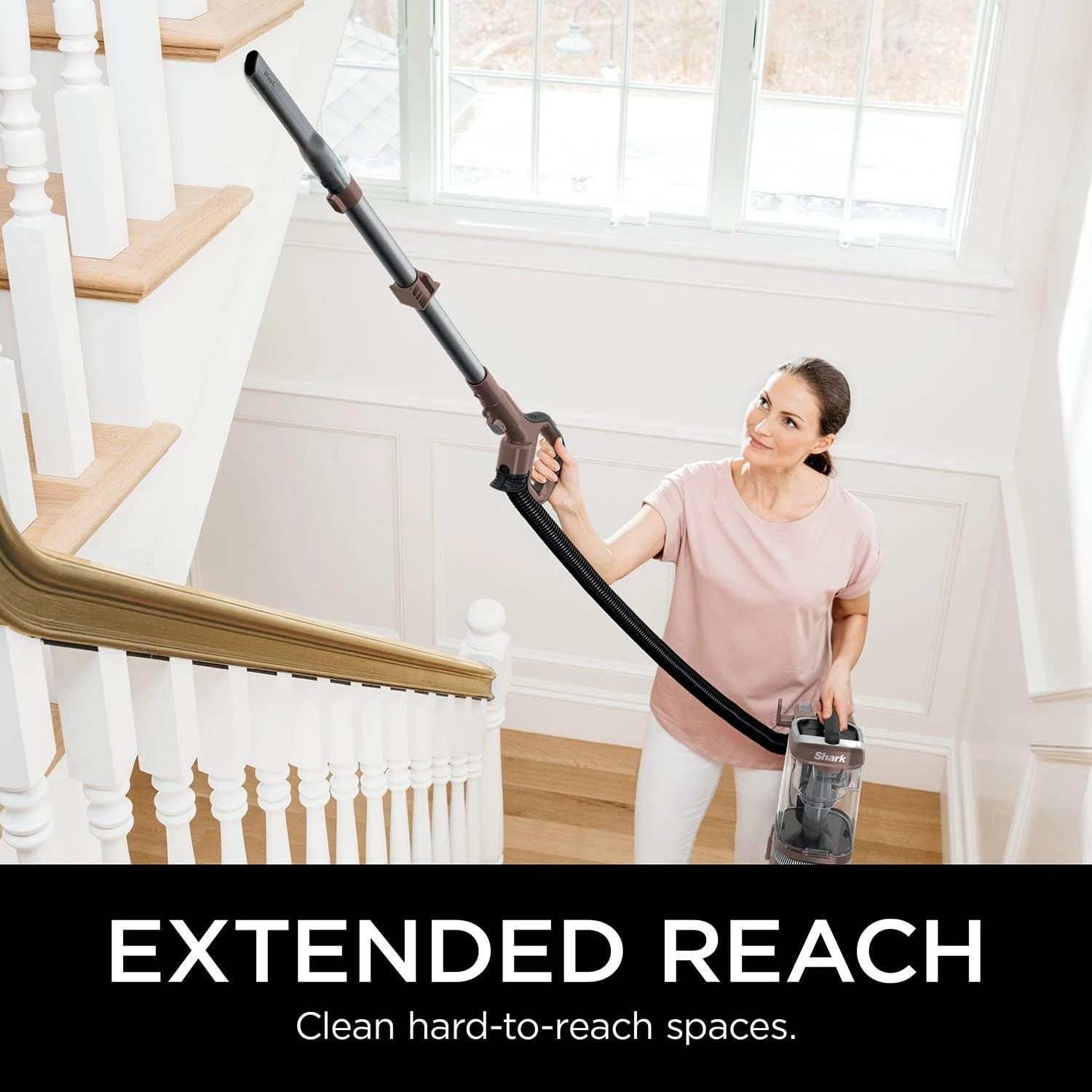 SHARK LA455 Rotator Vaccum Upright Vacuum with Self-Cleaning Brushroll Powerful Pet Hair Pickup and HEPA Filter, Lift-Away w/DuoClean, Brown