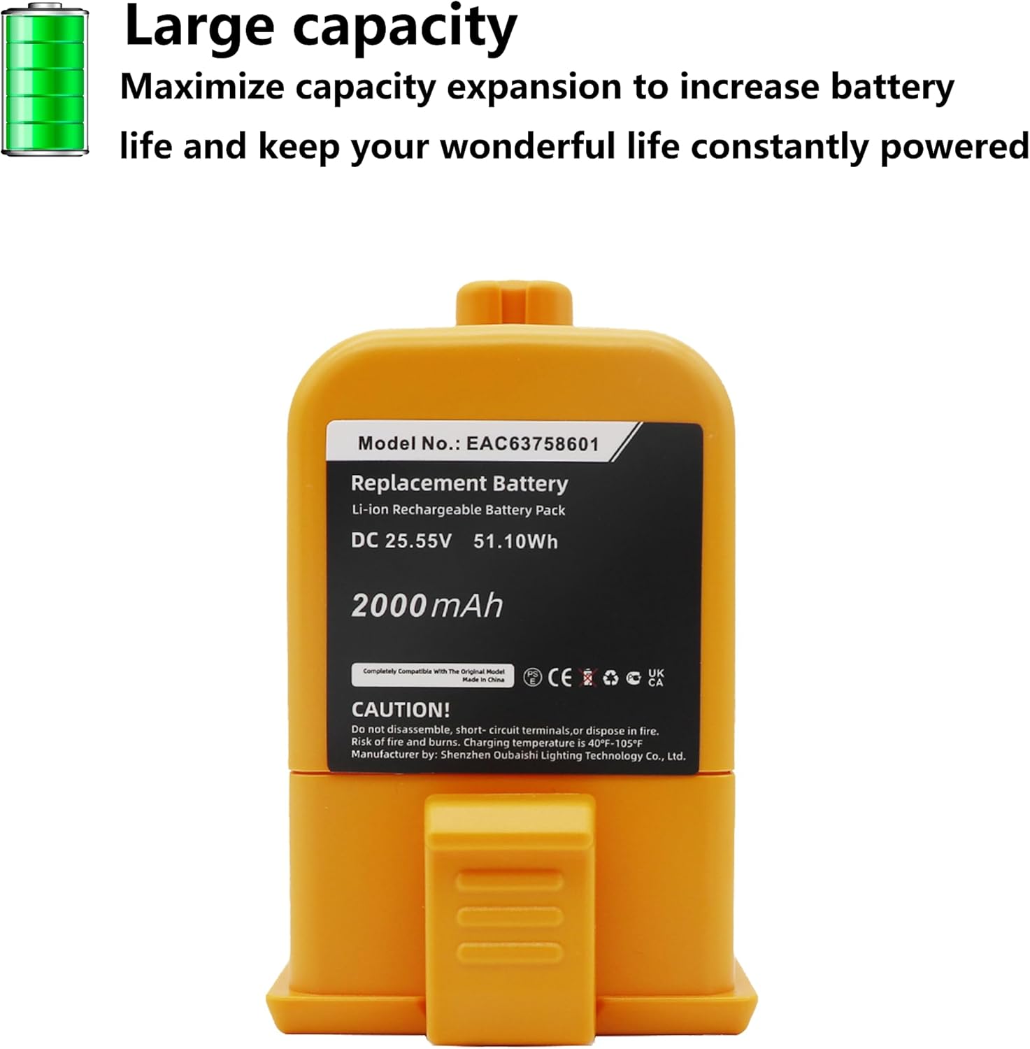 (2 Pack) EAC63758601 A9 Upgrade Vacuum Battery for LG Cord Zero A9 Cord Zero A9+ Cord Zero A9 Plus.