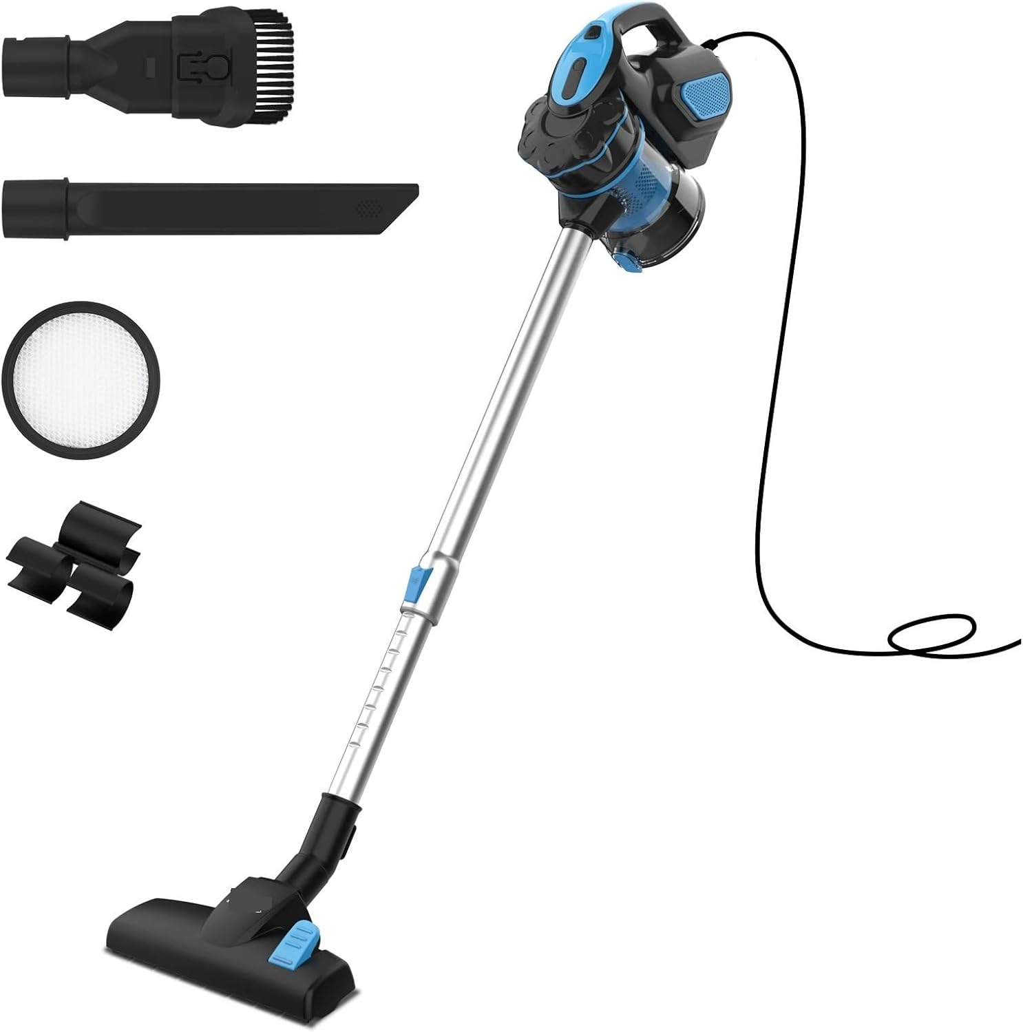 Vacuum Cleaner Corded I5 18Kpa Powerful Suction 600W Motor Stick Handheld Vaccum Cleaner for Home Pet Hair Hard Floor(Red,Us)