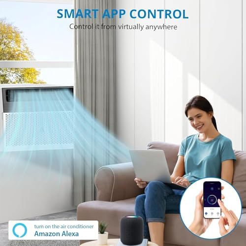 Garvee 8000 BTU Window Air Conditioner - High-Efficiency Cooling Small Window Air Conditioner with Remote Control and Washable Filter, Quiet Operation, Cooling Up to 370 Square Feet, 115V/60Hz