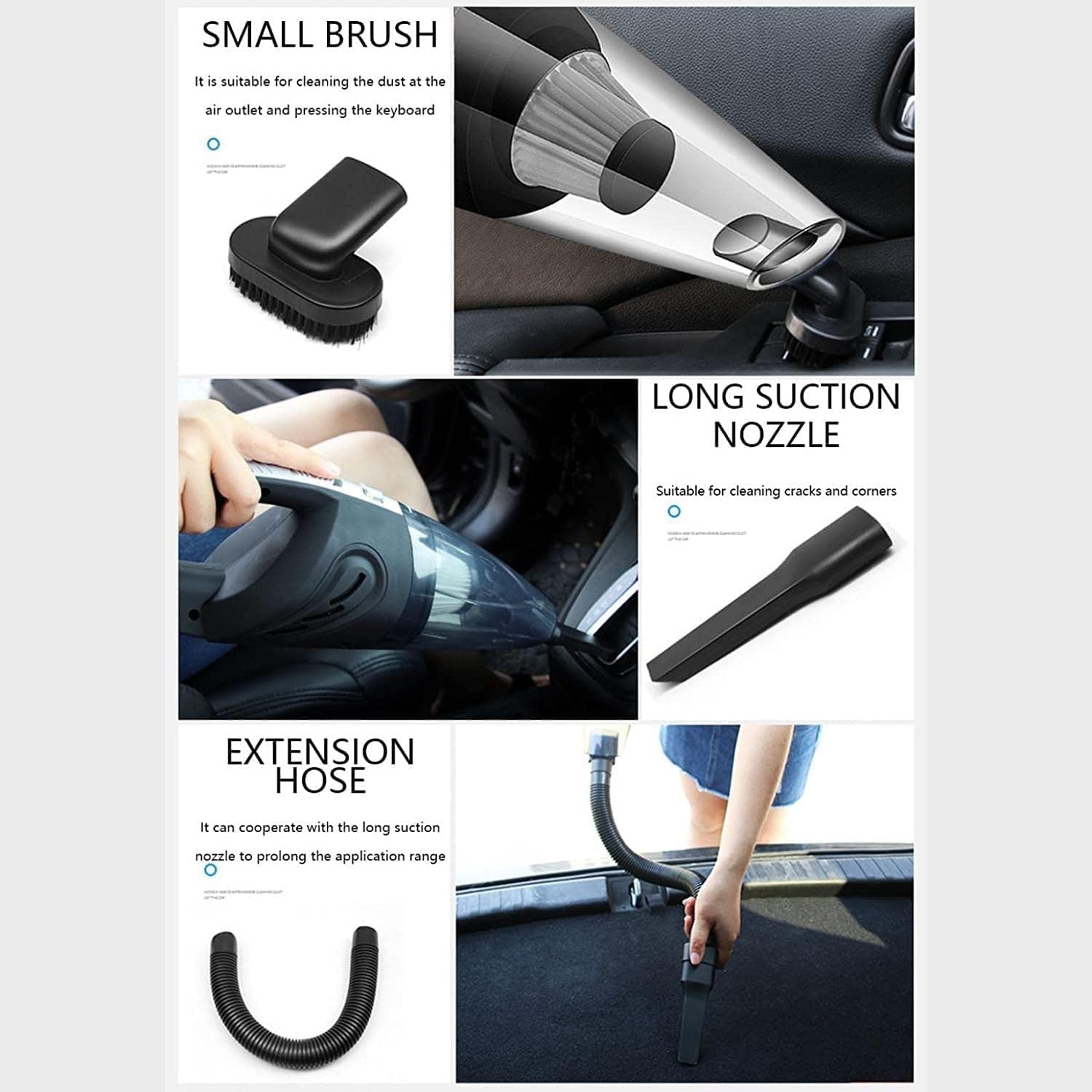 YIORYO Handheld Vacuum Mini Portable Rechargeable Car Vacuum Cleaner Cordless with 6000PA Powerful Suction for Car Home and Office