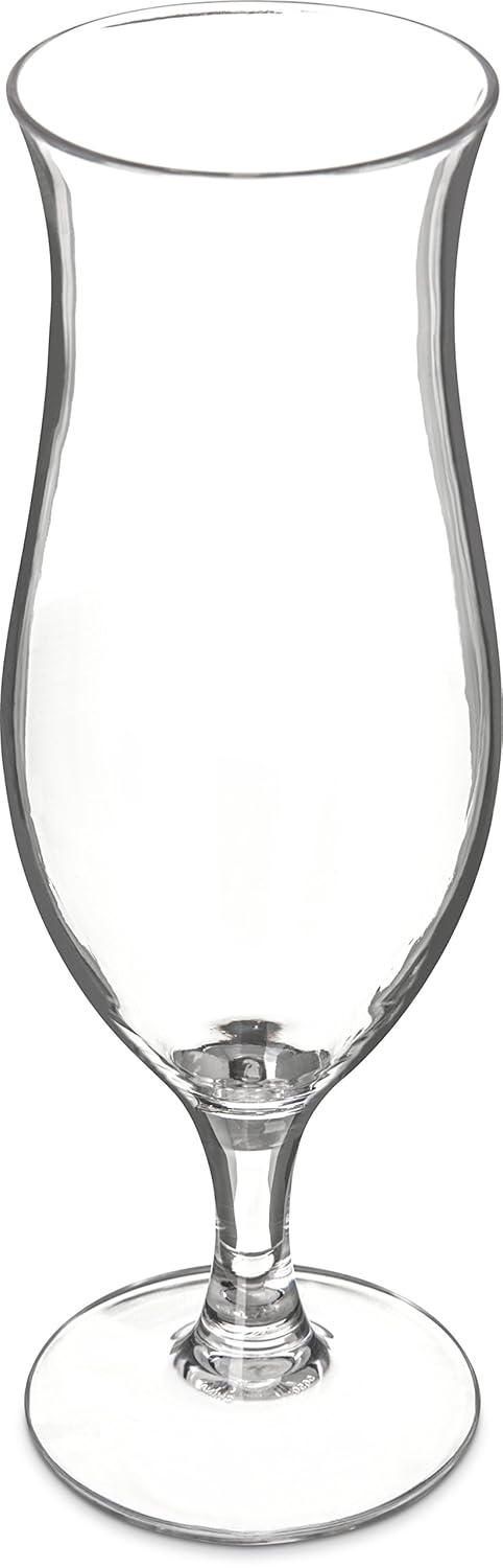 Carlisle FoodService Products Alibi Hurricane Glass for Restaurants, Catering, Kitchens, Plastic, 16 Ounces, Clear, (Pack of 24)
