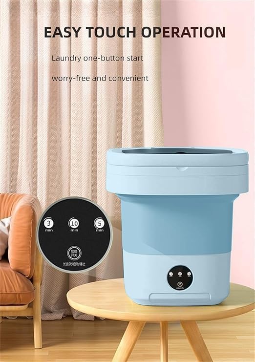 Portable Washing Machine, Mini Washer,11L Upgraded Large Capacity Foldable Washer.Deep Cleaning of Underwear, Baby Clothes and Other Small Clothes.Suitable for Apartments, Dormitories, Hotels.(Blue)
