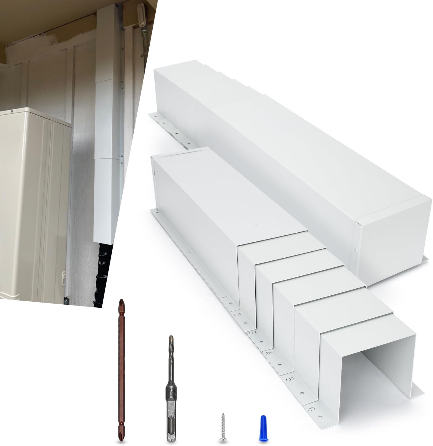 TOPOWN Metal HVAC Lines Cover for Central Air Conditioner 6x4