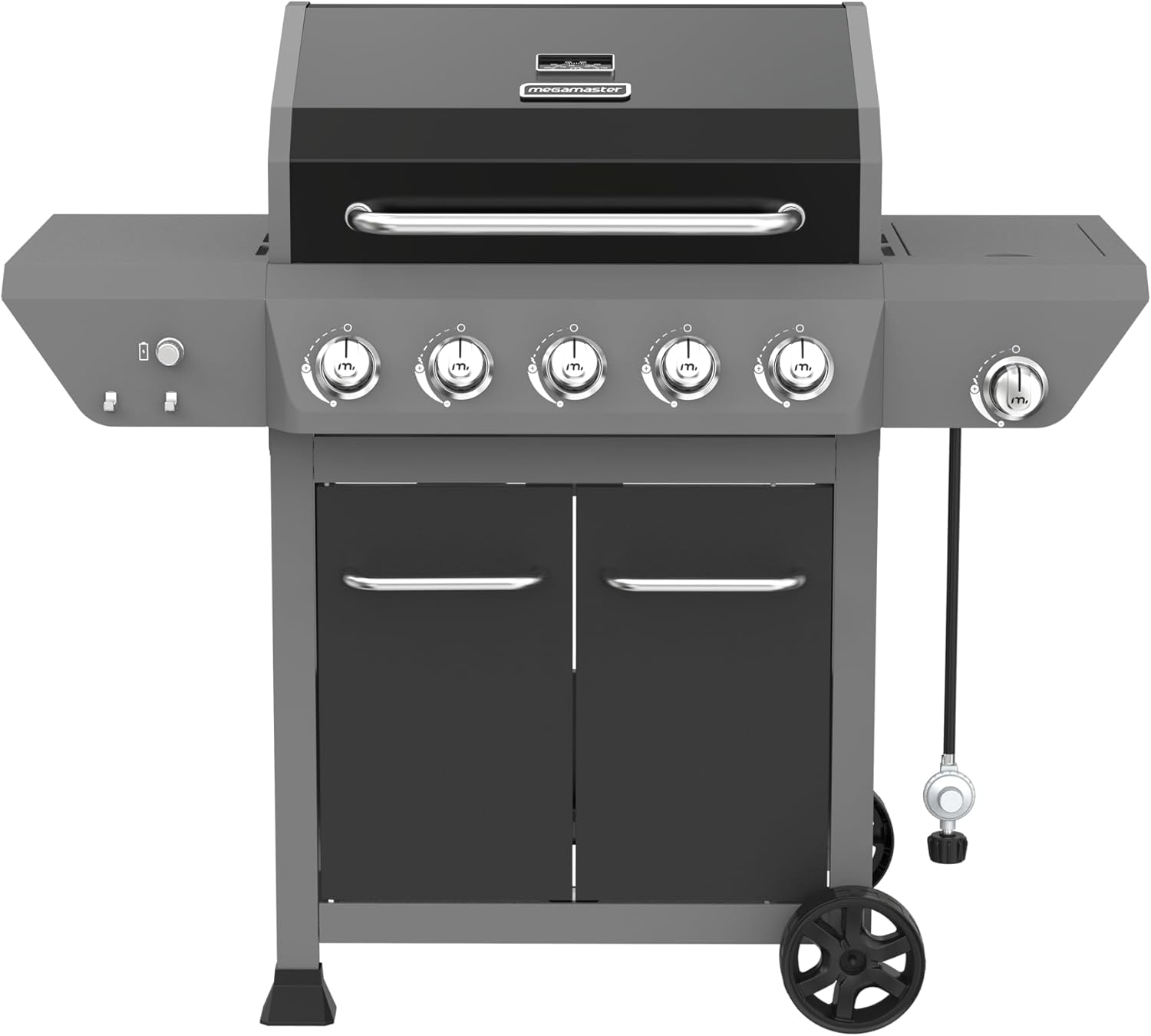 Megamaster 5-Burner Gas Grill with Side Burner, 66,000 BTUs, 753 SQ. In. Cooking Area, 2 Wheel Transport, Propane BBQ Grill with for Outdoor Cooking, Patios, and More - 720-1095