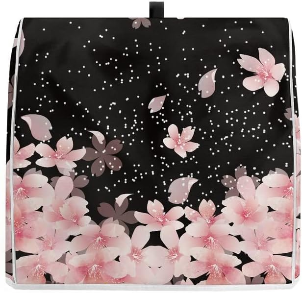 Sakura Flower Universal Blender Cover, Cherry Blossom Floral Appliance Cover Blender Fingerprint Protection with Pocket