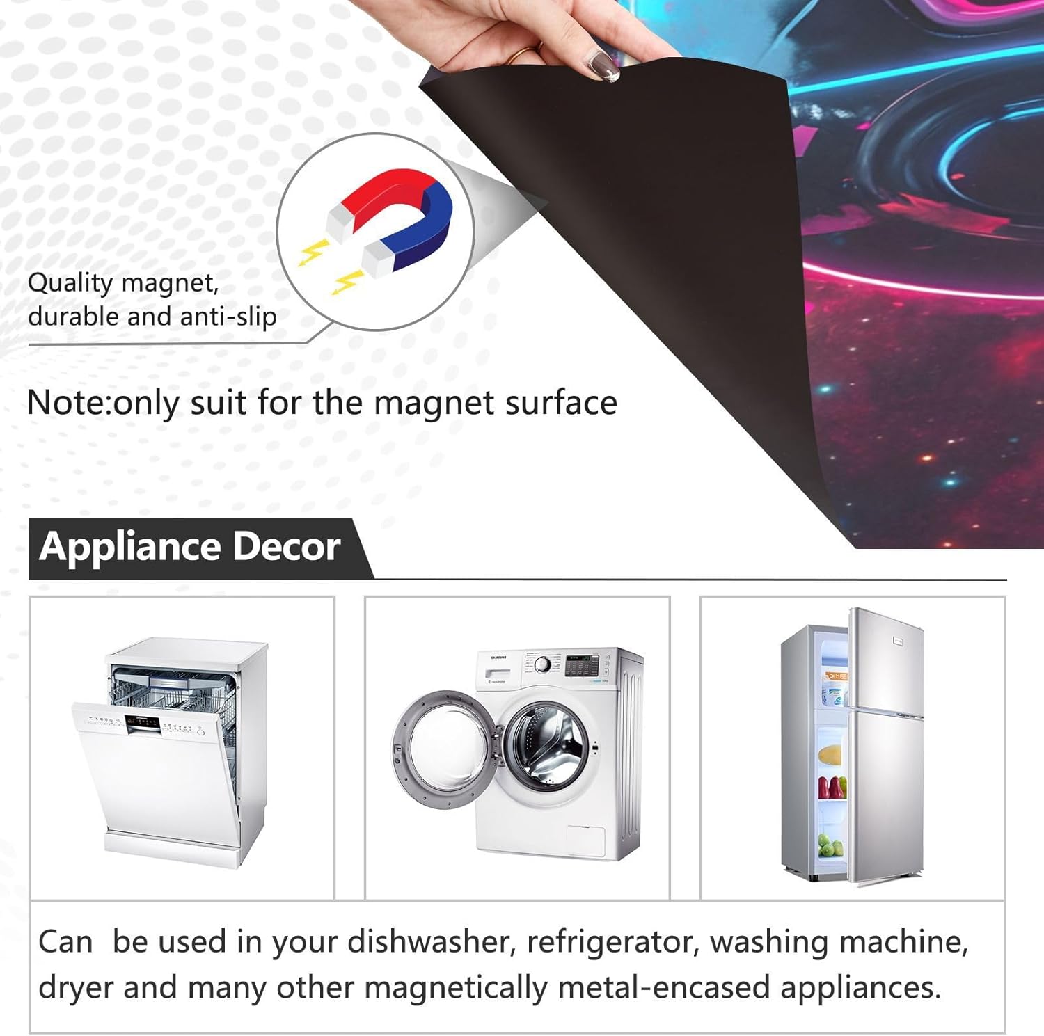 Dishwasher Magnet Cover Large Magnetic Stickers Space Gorilla Front Dishwasher Cover Reusable Decal for Home Kitchen Anti-Scratch Refrigerator Decorative Lid Washing Machine Laundry 23