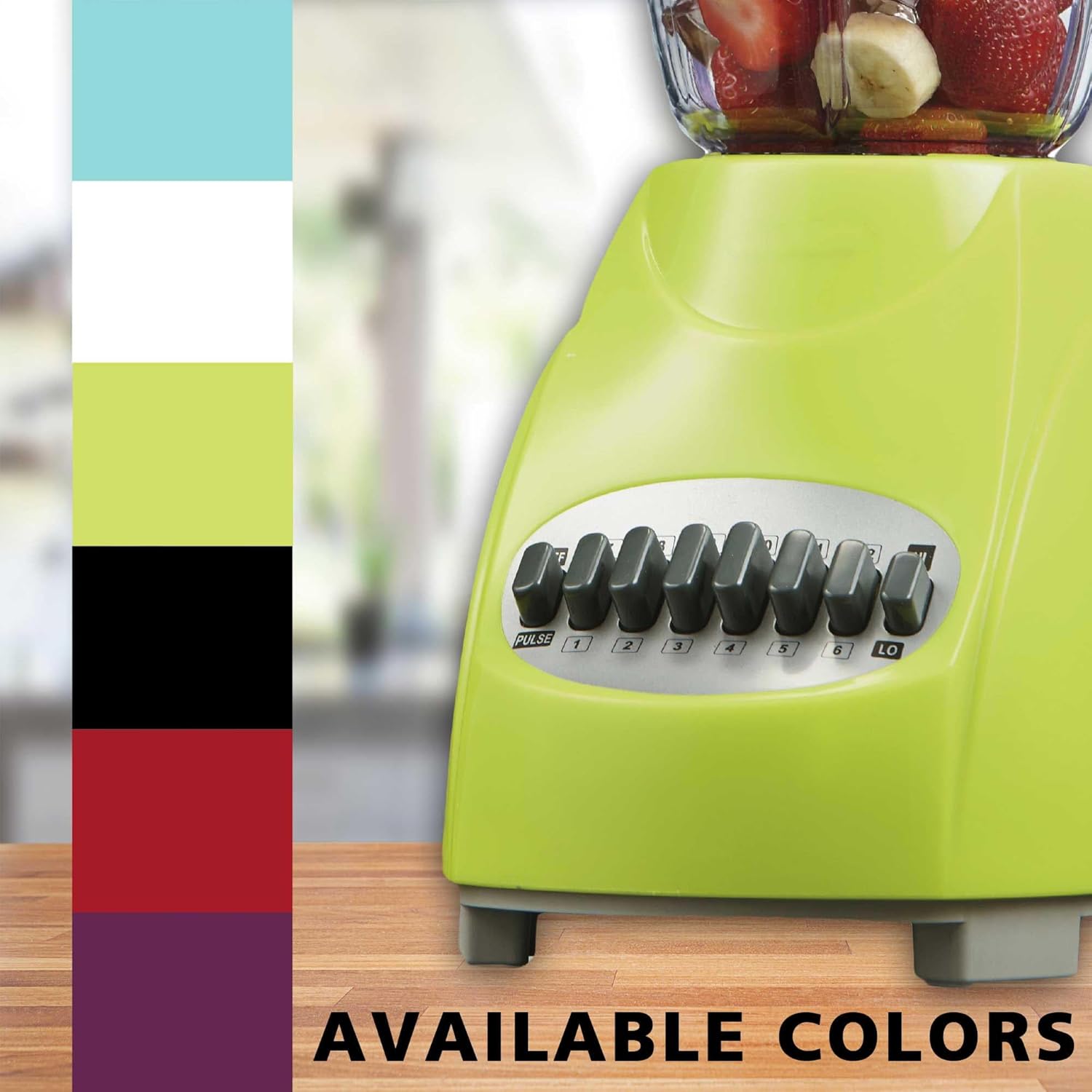 12-Speed Countertop Blender with Pulse Function – 50oz BPA-Free Jar, Stainless Steel Blades, Ice Crusher & Smoothie Maker, 350W Kitchen Blender (Green)