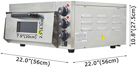 TECHTONGDA Commercial Pizza Oven Convection Oven 2KW Single Electric Commercial Bread Machine with 2 Thermostats