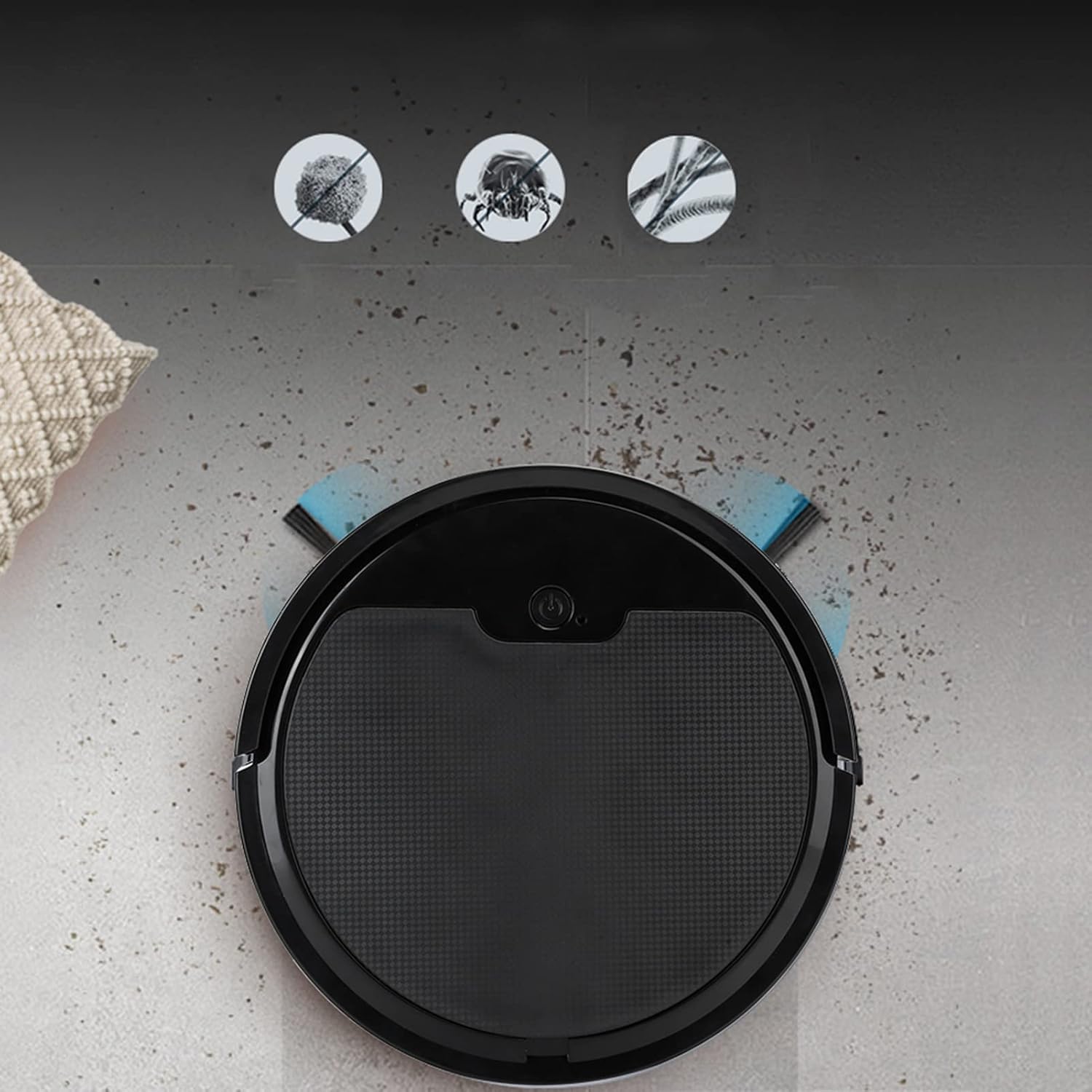 1600Pa 3000mAh 3in1 USB Charging Smart Vacuum Cleaner Sweeper Efficient for Home Use (Black)