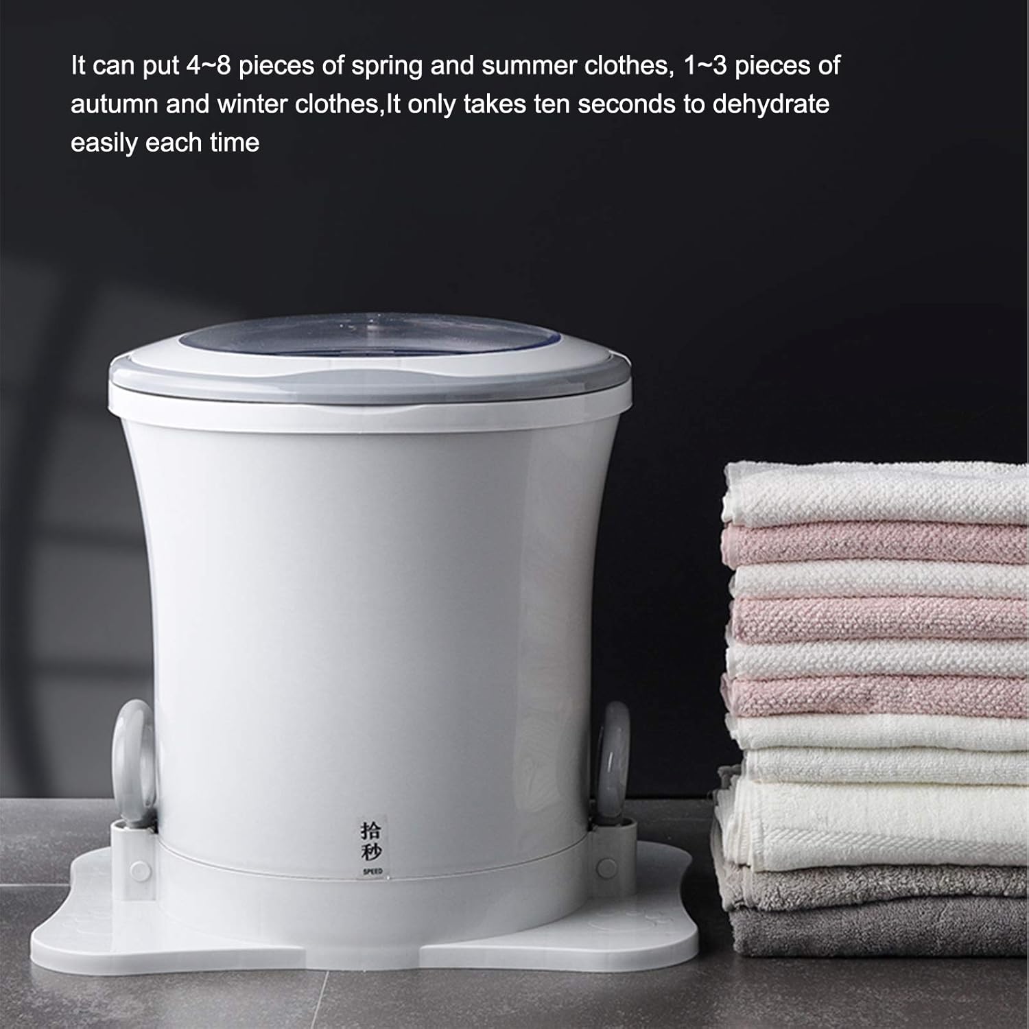 CIRONI Portable Compact Spin Dryer for Clothes Manual, Mini Non-Electric Manual Laundry Drying Machine for Apartment Dorm Camping