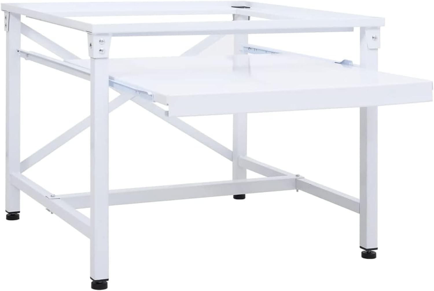 Tidyard Double Washing and Drying Machine Pedestal, Steel Washer Dryer Stand with Pull-Out Shelf, Universal Riser 27.2x27.2x21.3 Inches for Standard Laundry Appliances