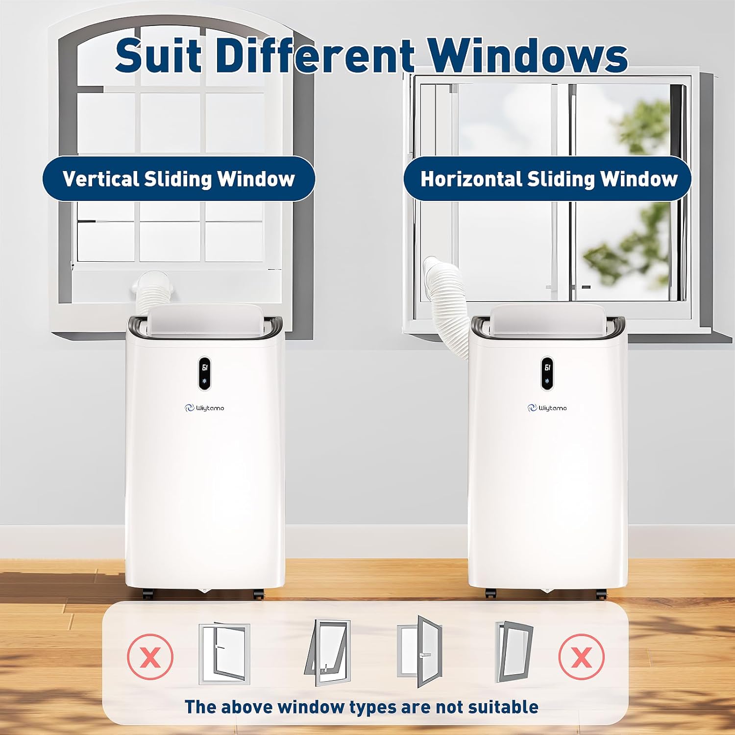 14,000 BTU Portable Air Conditioners Cool Up to 700 Sq.Ft, Portable AC Unit with WiFi & Remote/Sleep Mode/Auto Swing Fans, Cool, Heat, Dehumidifier & Fan 4 in 1 Air Conditioner for Room, Garage