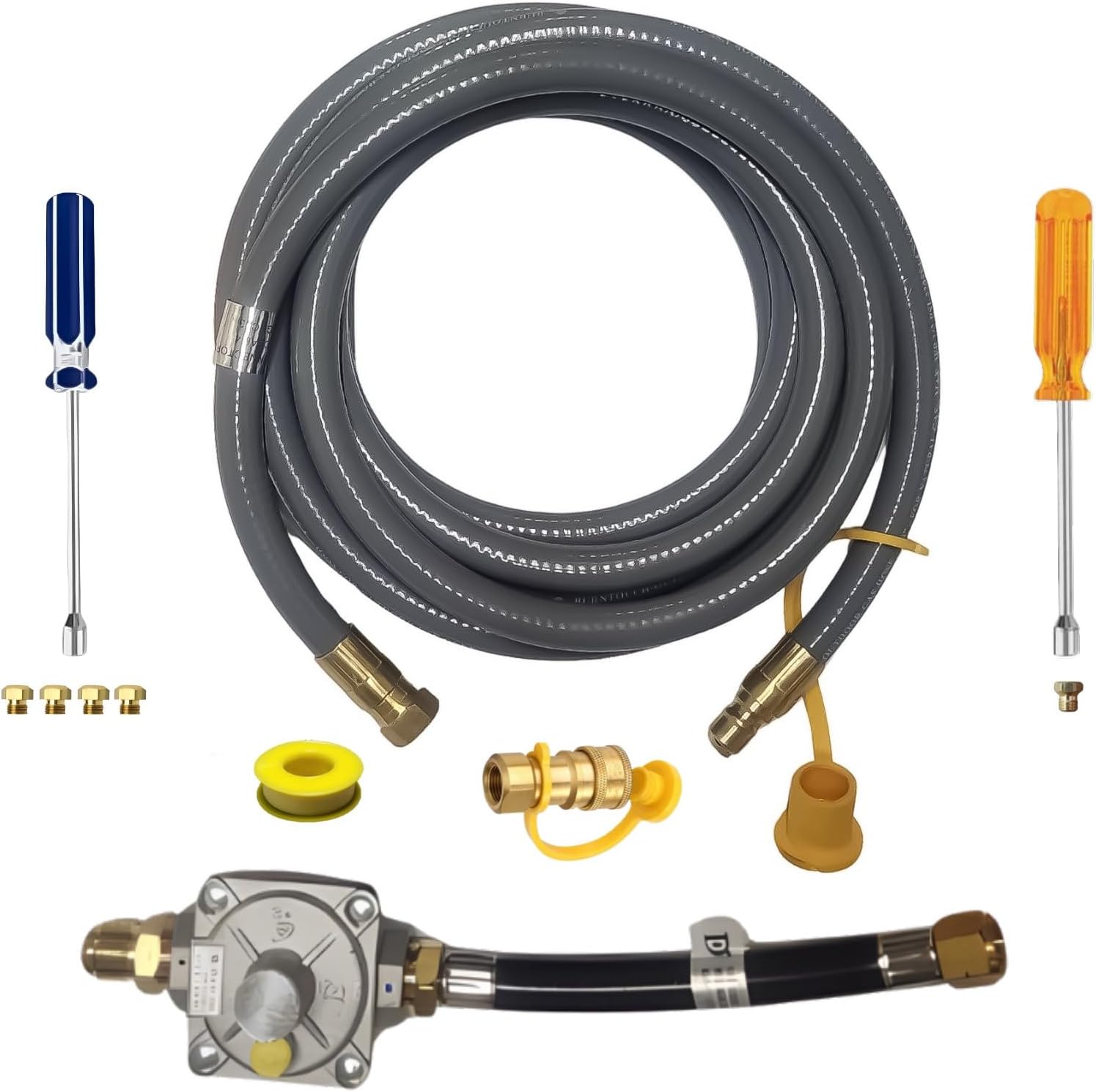 CUSTOM Propane to Natural Gas Conversion Kit Fit for Weber Genesis 335s (2022 to Present) with NG Regulator, Orifice Kit, and 10' Hose - Convert Your Grill from LP to Natural Gas - Easy Install!