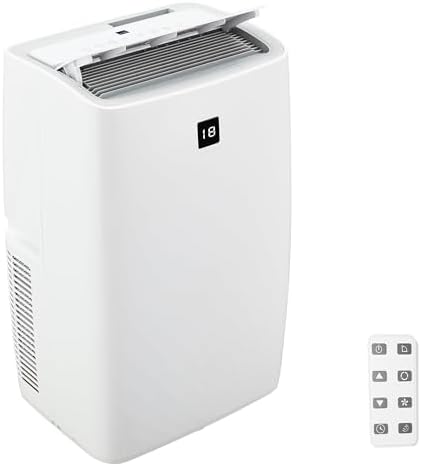 12000 Btu Portable Air Conditioners with Dehumidifier and Fan Mode, AC Unit Cooling for Rooms Up to 550 Sq. Ft., with Remote Control/LED, 24H Timer & Quiet Operation for Home Office