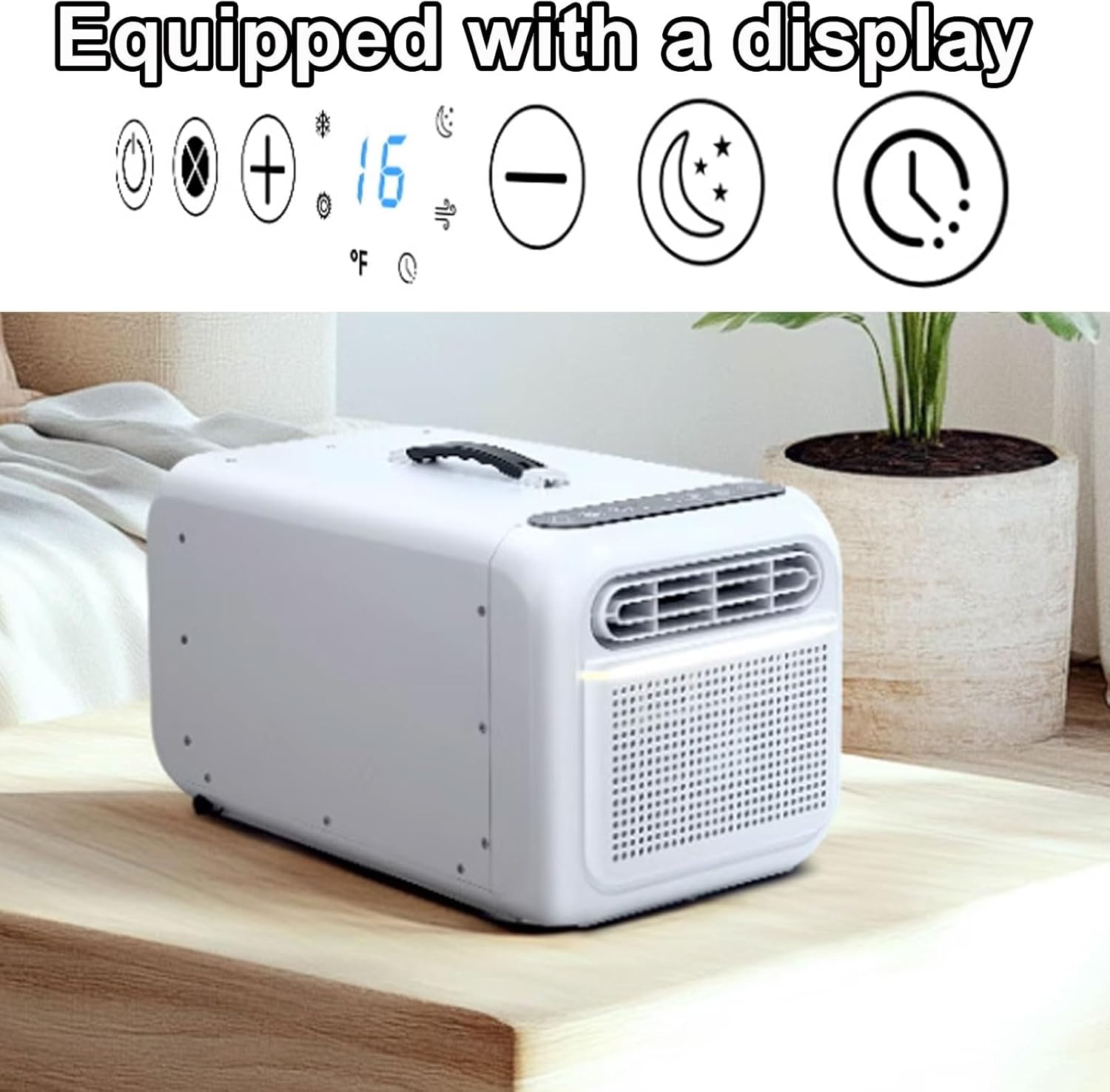 Small Room Air Conditioner Portable Air Conditioners Drain-Free Function with Remote Control and Touch Panel No Installation Required Suitable for Office Camping(Black)
