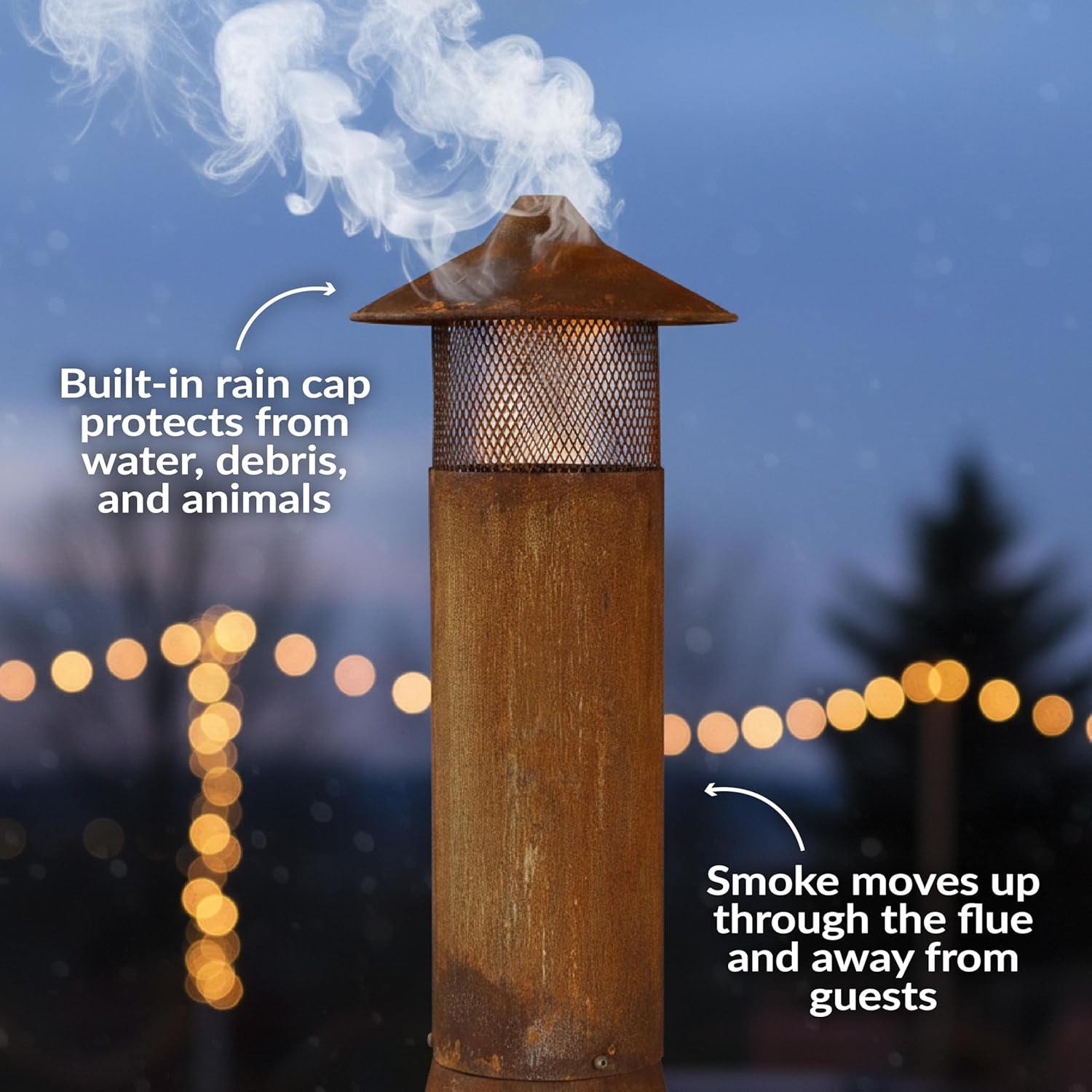 Sunnydaze 70-Inch Rustic Chiminea Outdoor Fireplace - Outdoor Wood-Burning Chiminea Fire Pit - Chimney Fire Pit