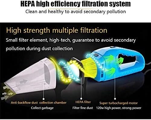 Handheld Car Vacuum Cleaner Portable Powerful Auto Vacuum Cleaner LED Lighting for Car Home Wet/Dry Mini Vacume Cleaner,Home, Travel - Car Accessories