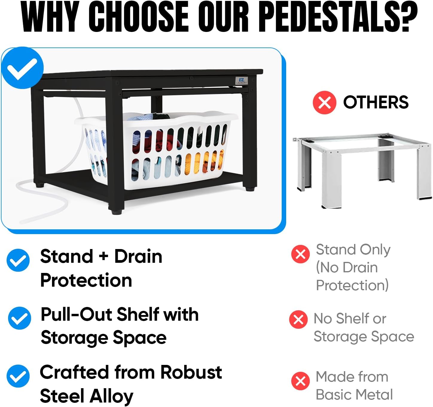Washer and Dryer Pedestal with Pullout-Shelf - 29