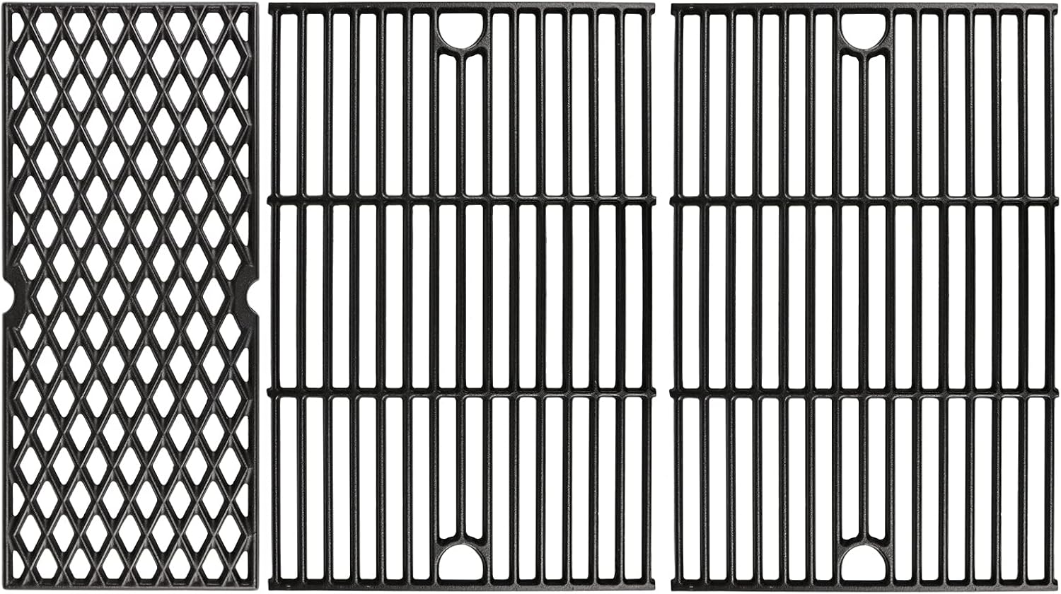 Utheer Cast Iron Cooking Grates for Pit boss Austin XL, Rancher XL, 1100pro Series, Traeger Pro Series 34, Traeger Texas Elite 34, Wood Pellet Smoker Grills Replacement Parts, 3 PCS