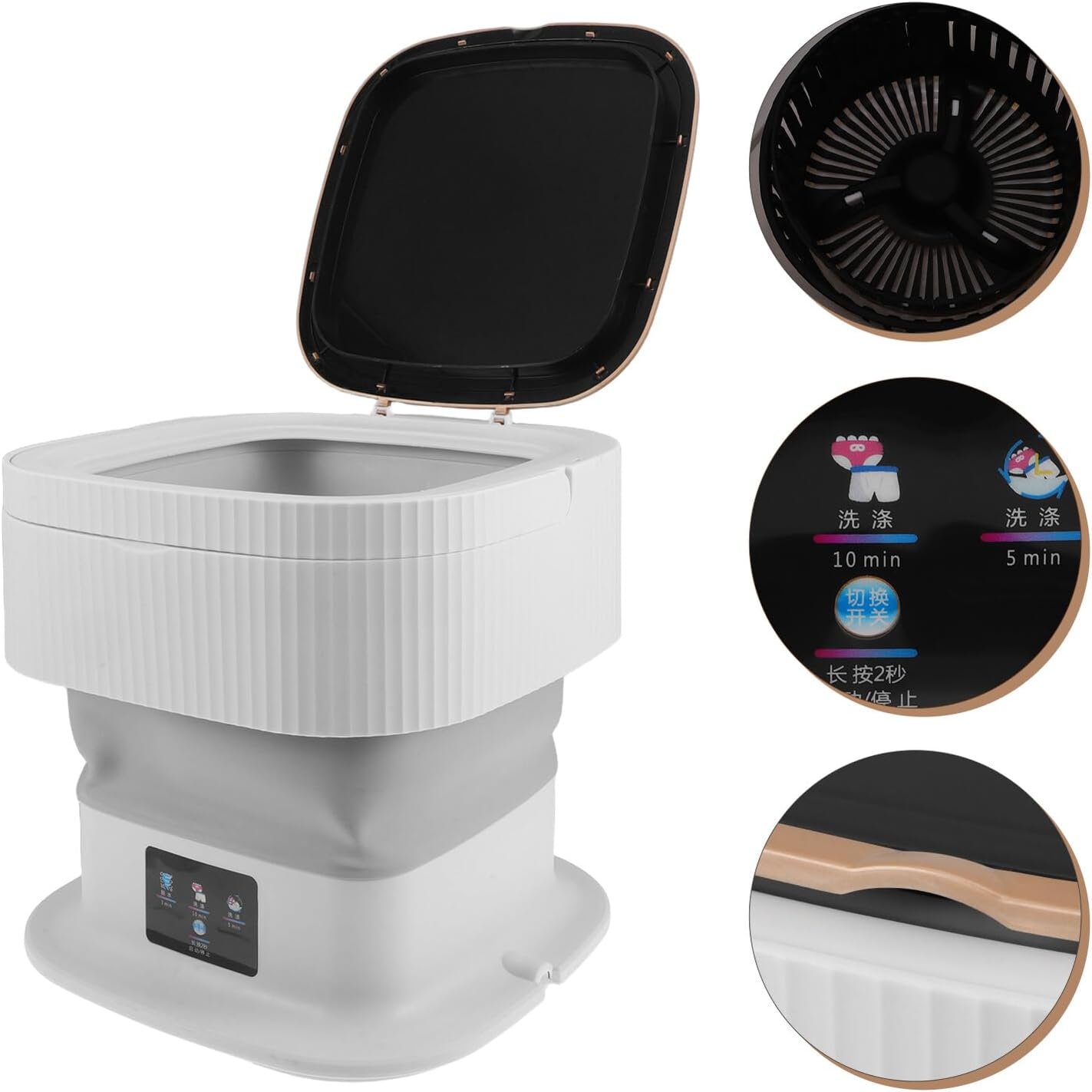 Portable Mini Washing Machine Washer with Automatic Modes Quiet Operation for Clothes Underwear Socks Compact Laundry for Dorms Apartments Hotels