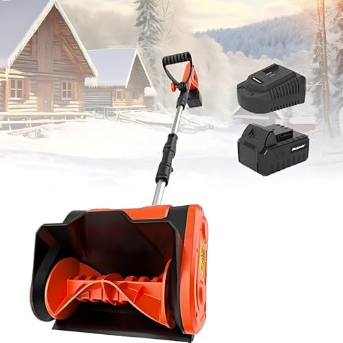 Electric Snow Shovel, Rechargeable Snow Thrower, 1200W Outdoor Snow Clearing Artifact with Battery&Charger, Cleaning Width 32CM, Cordless Snow Shovel for School Roads, Driveway Clearing