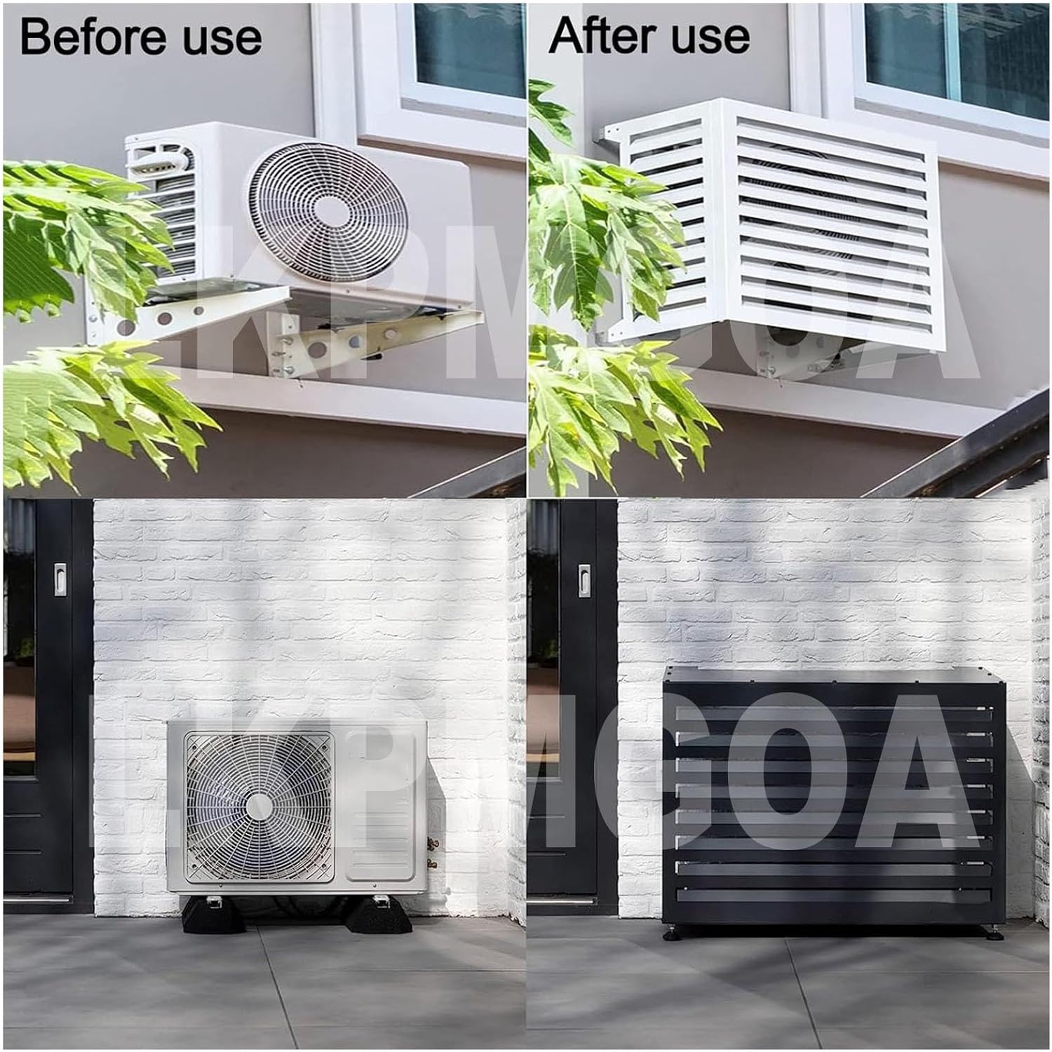 Air Conditioning Cover Aluminum, Covers Air Conditioning for Exterior Unit, Suitable for All Weather, Noise reducing(White,110cm)