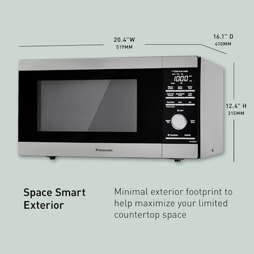 Panasonic Microwave Oven, 1.3 cu. ft. 1100W Countertop Microwave with Genius Sensor Cooking and Auto Defrost - NN-SD67LS (Stainless Steel)