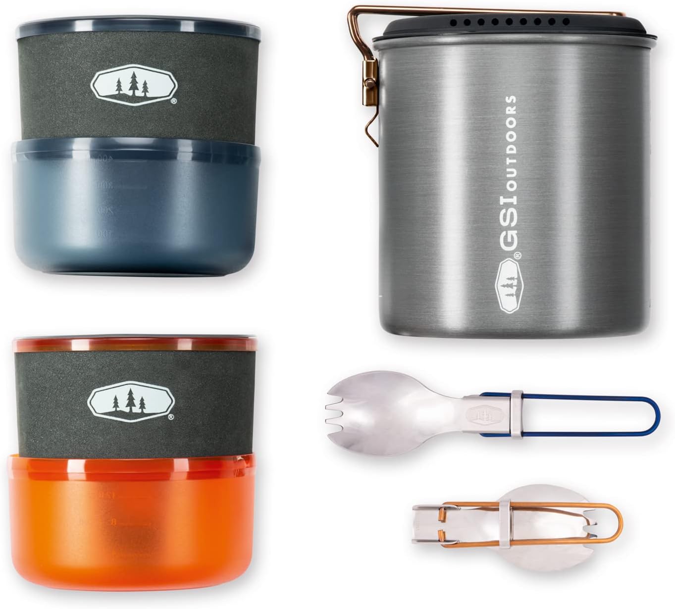GSI Outdoors Halulite MicroDualist, 2-Person Ultralight Backpacking Cooking and Eating Set
