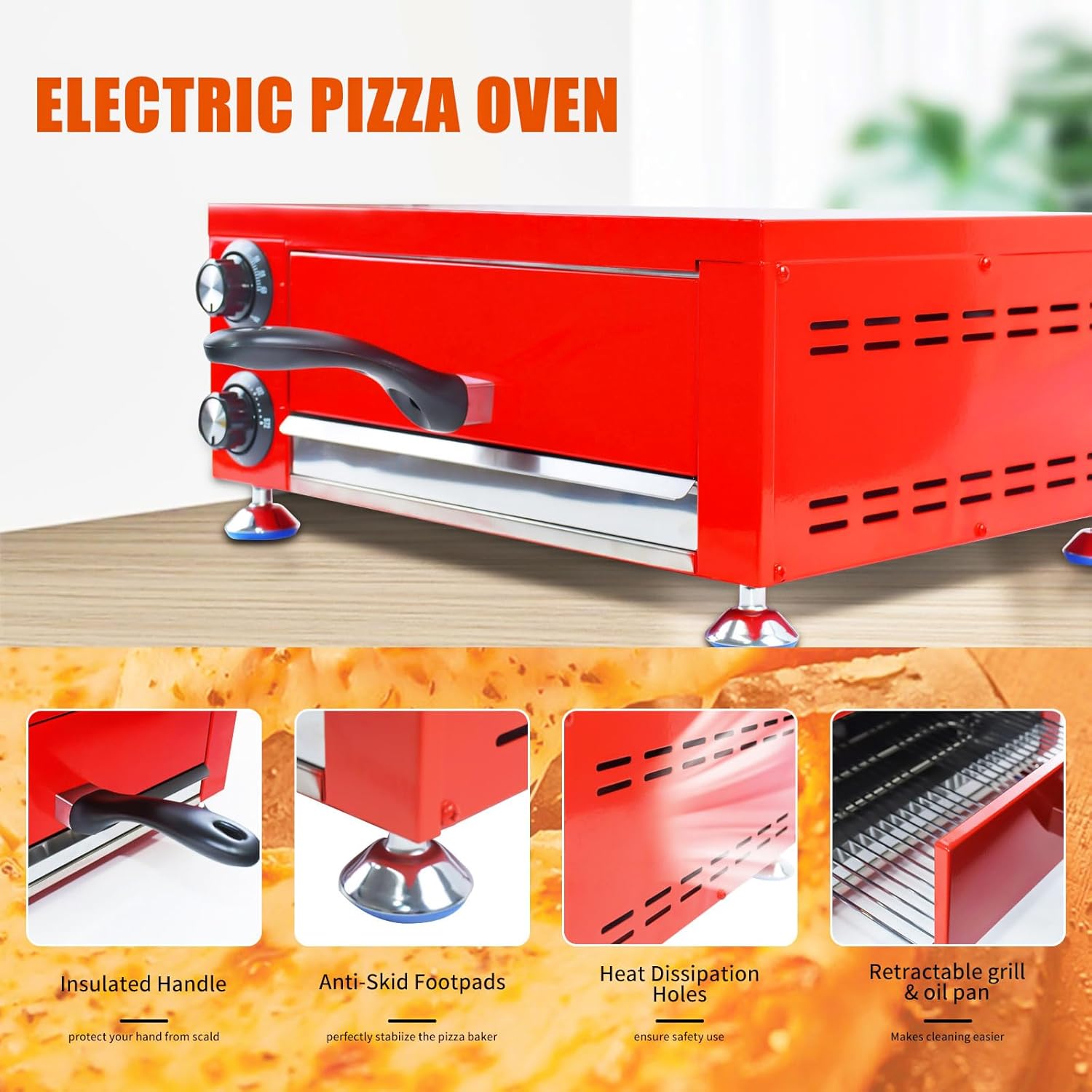 KOOTEN Indoor Electric Pizza Oven, 12