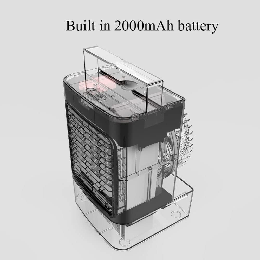 Portable Air Conditioners, Mini Air Conditioner Evaporative Air Cooler, 3 Speeds Rechargeable Fans for Room Office Outdoor Car Camping Tent (Color : Green)