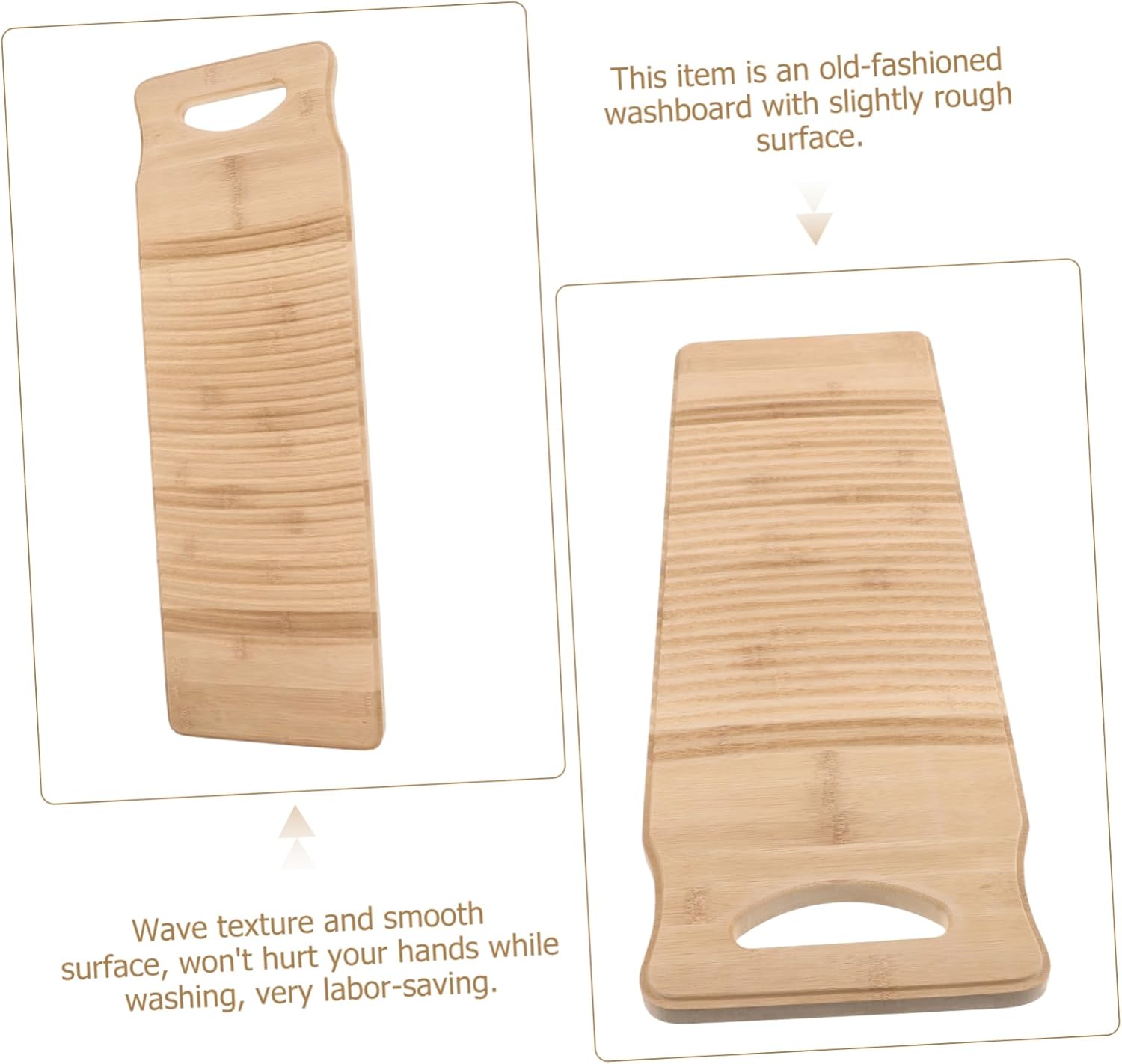 Natural Bamboo Laundry Washboard Hand Washing Board Smooth Surface for Home Use