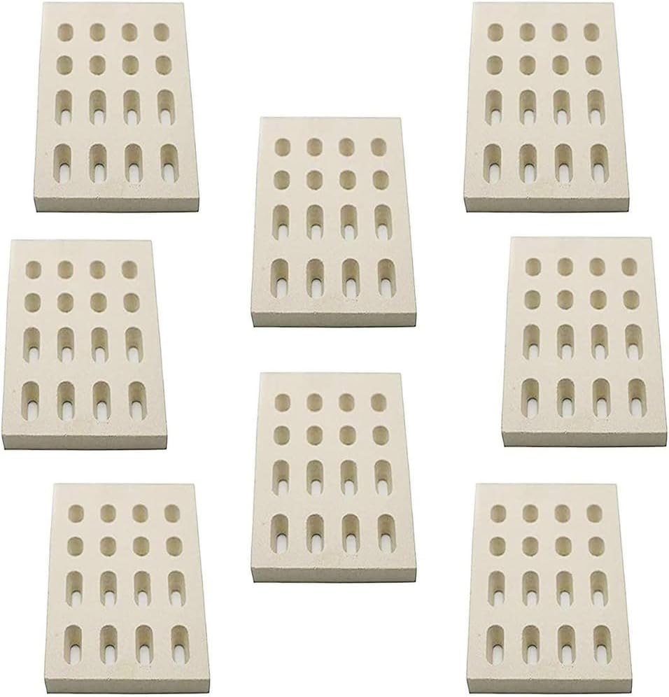 8pc Ceramic Brick Heat Plate for Grill Barbeques Galore Grand Turbo Members Mark