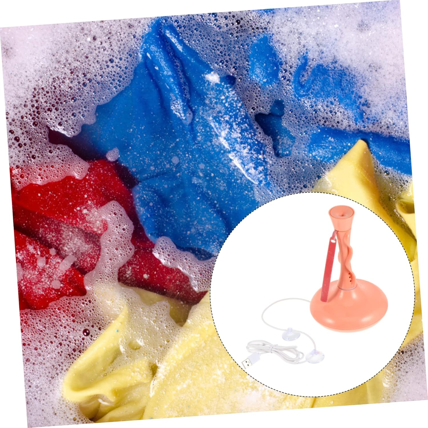 Veemoon 360degree Portable High-efficiency Laundry Cleaner Tool Washing Machine for Travel with Spin Function Compact Design for Clothes Socks and Towels Red Color